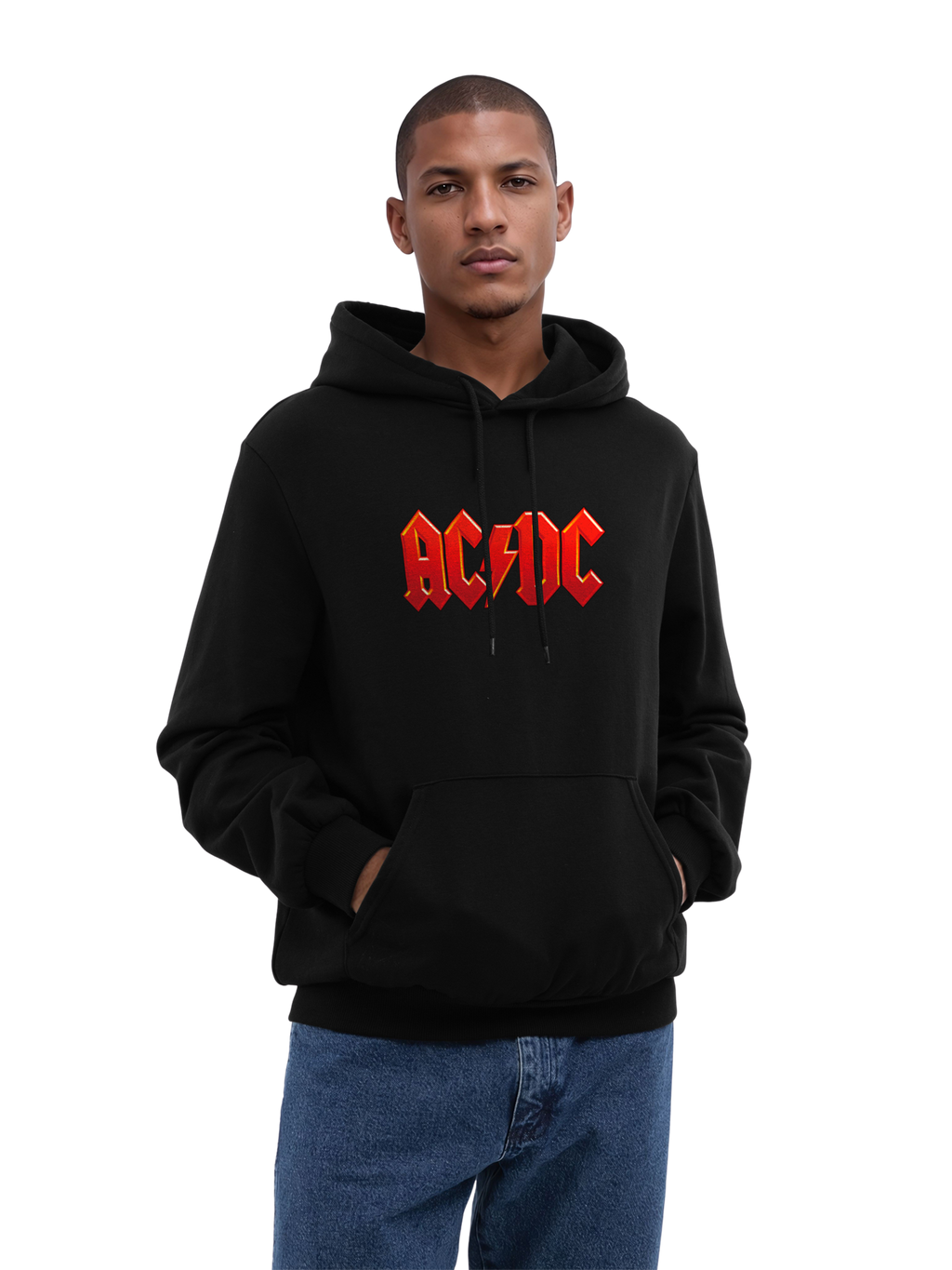 ACDC Dark Red Logo with True Blanks | Mens Regular Hoodie
