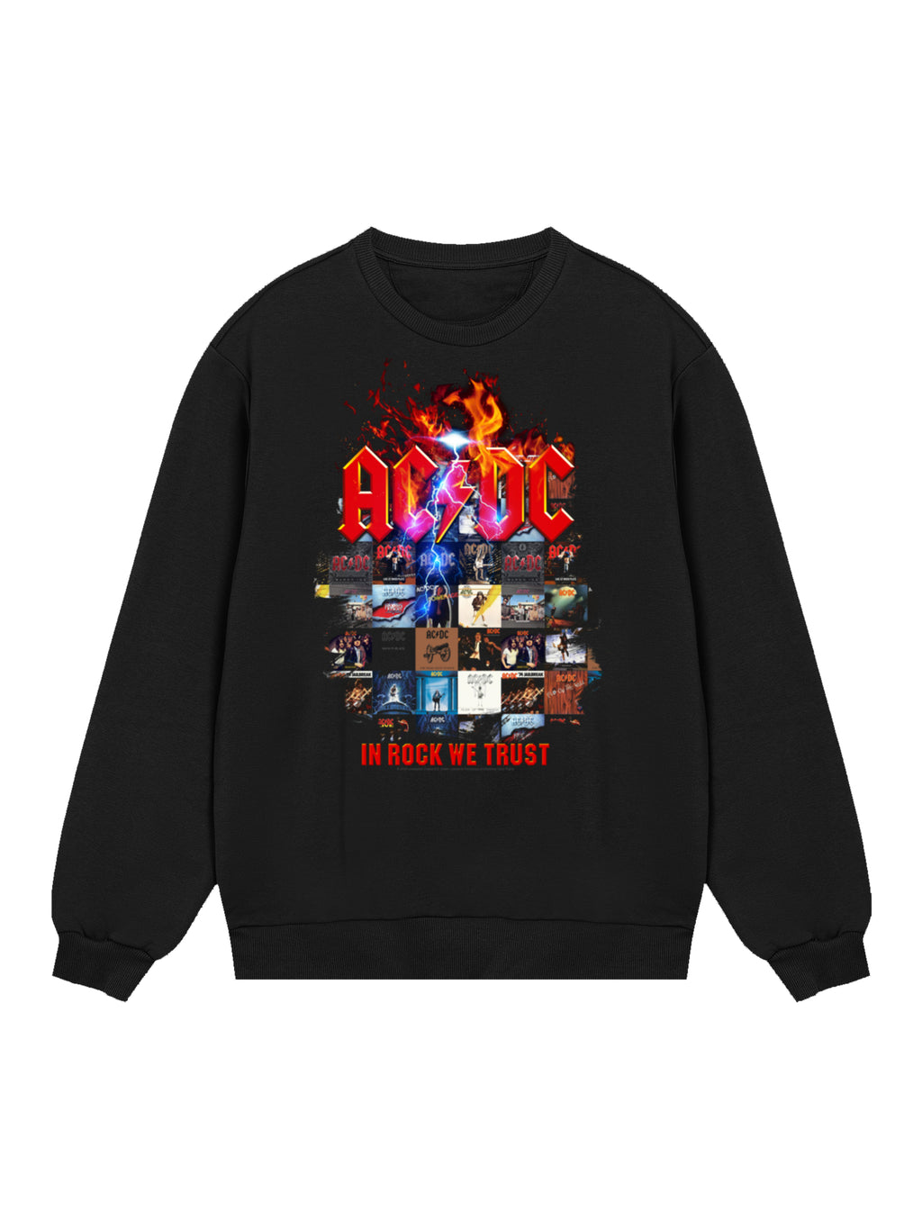 AC/DC In Rock We Trust Album Covers Men's Organic Sweatshirt