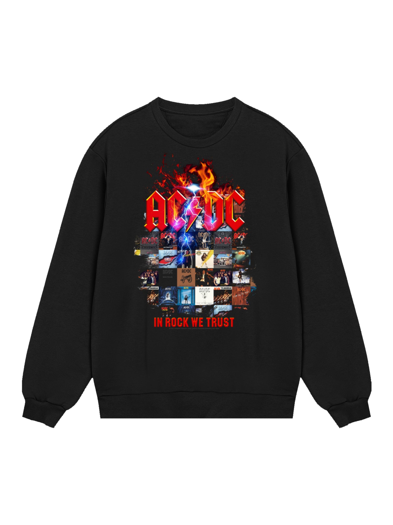 AC/DC In Rock We Trust Album Covers Men's Organic Sweatshirt