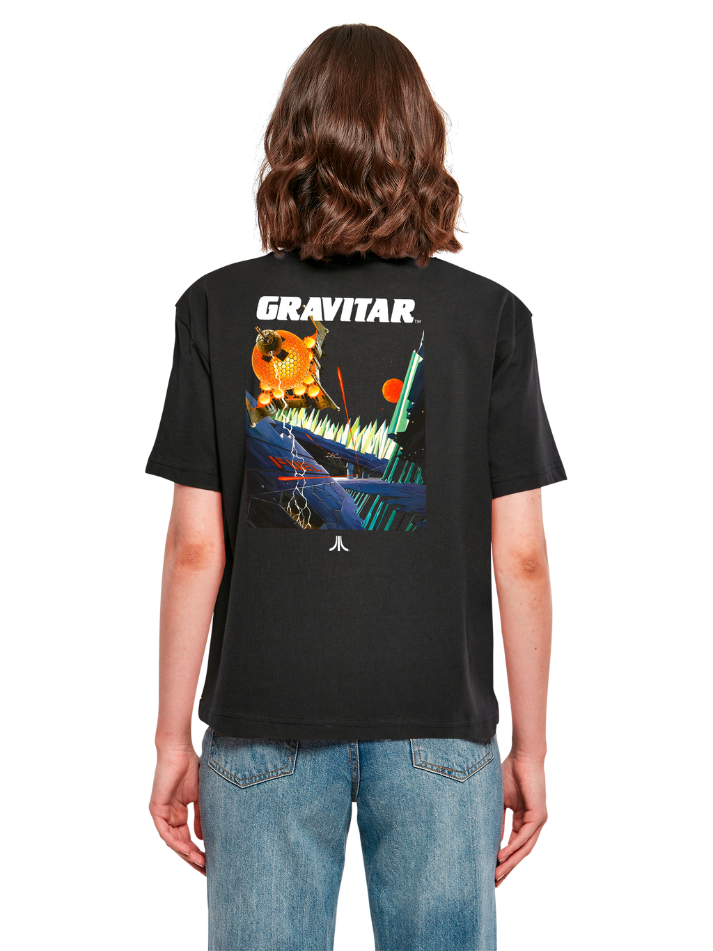 Atari Games Logo Retro Gaming Horizontal und Atari Gravitar Box Cover Damen Alltags-T-Shirt