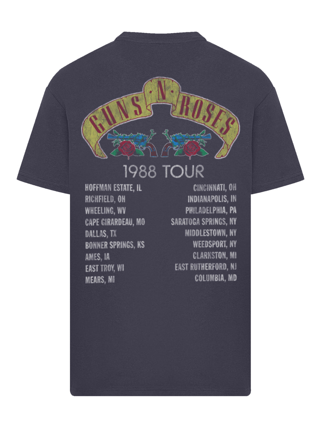 Guns N 'Roses 1988 Tour | Camiseta pesada de gran tamaño