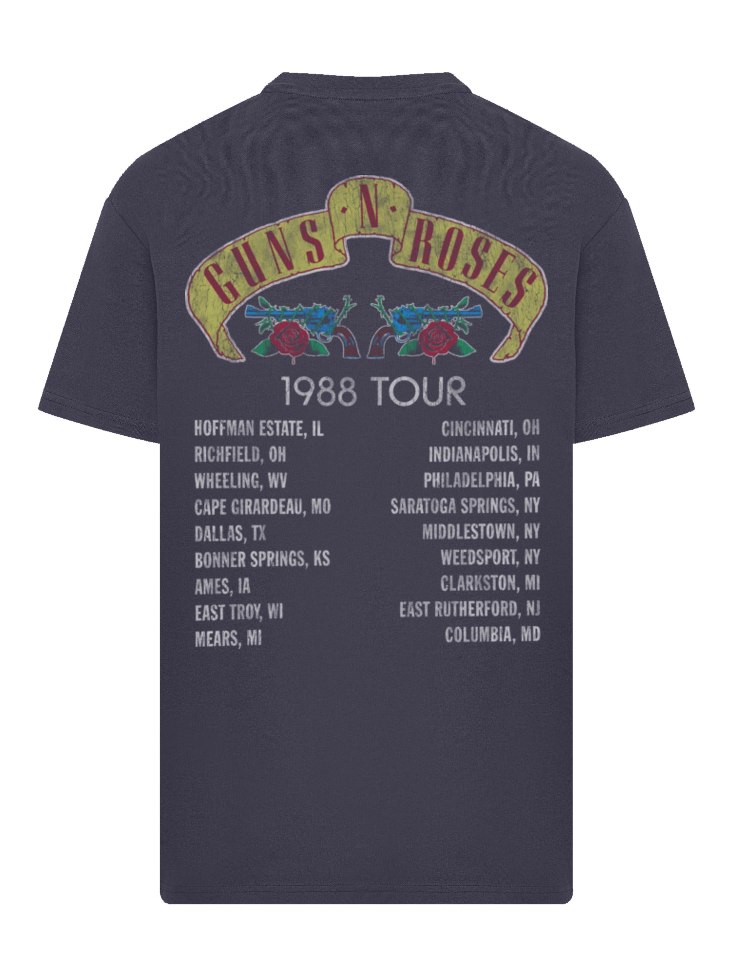 Guns N 'Roses 1988 Tour | Camiseta pesada de gran tamaño