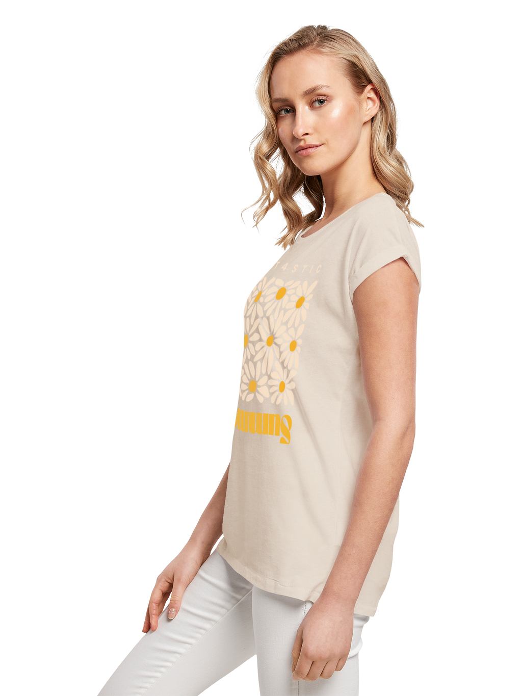 Camiseta de damas de girasol de verano