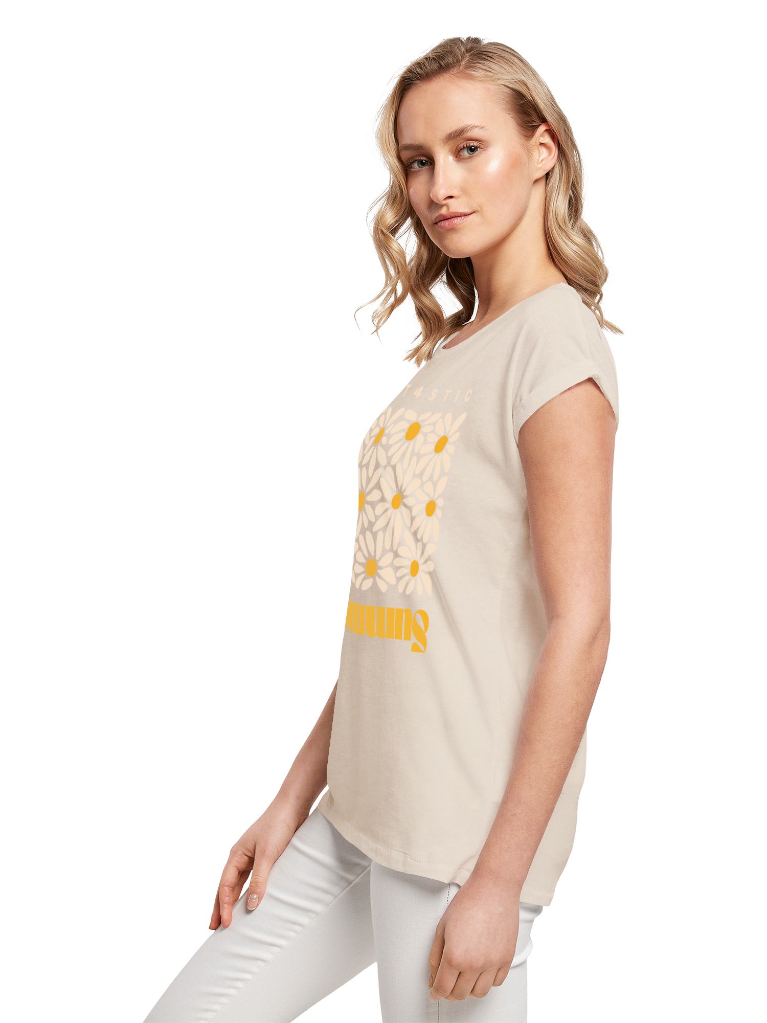 Camiseta de damas de girasol de verano