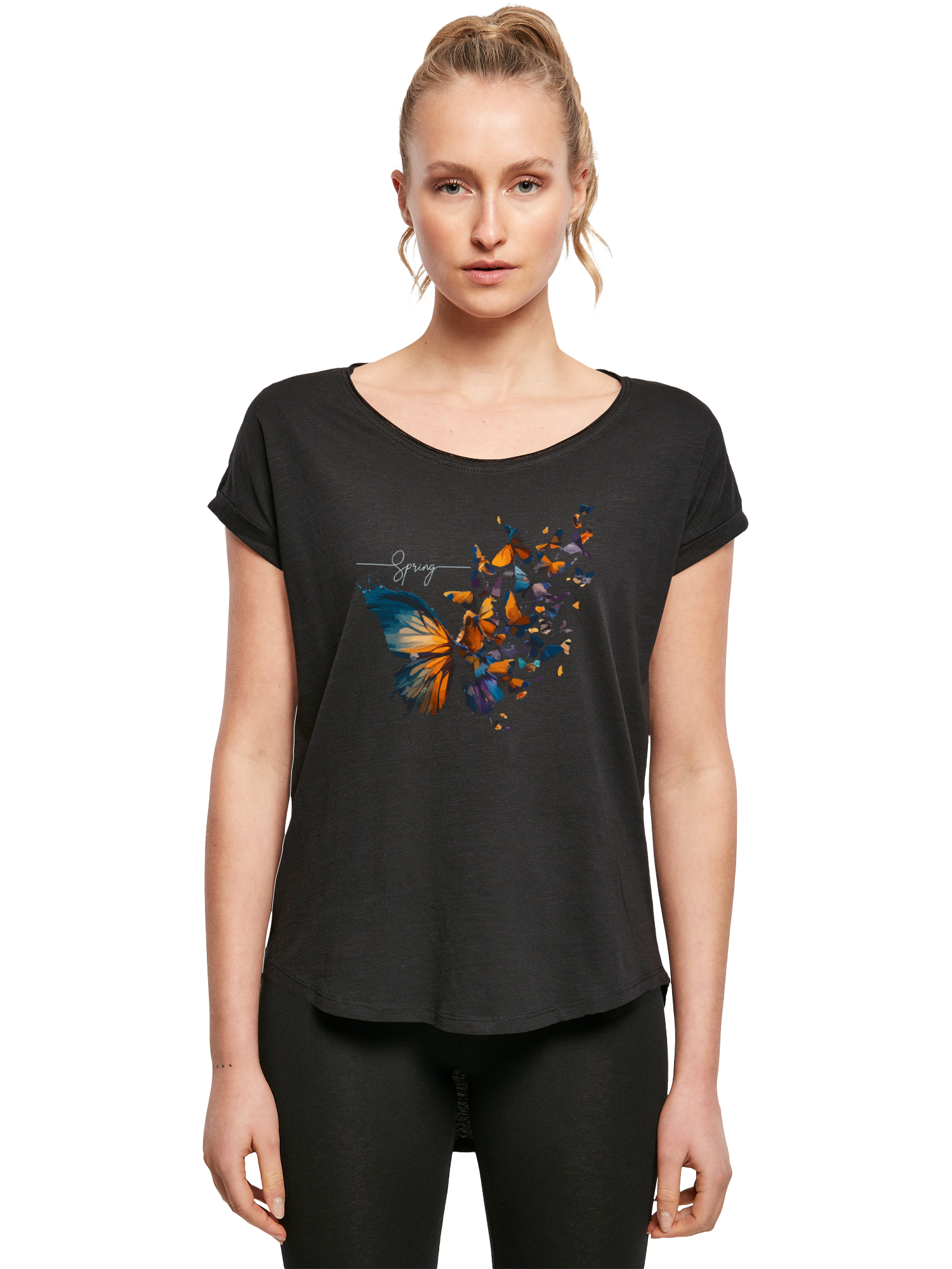 Papillon de papillons dames longues t-shirts