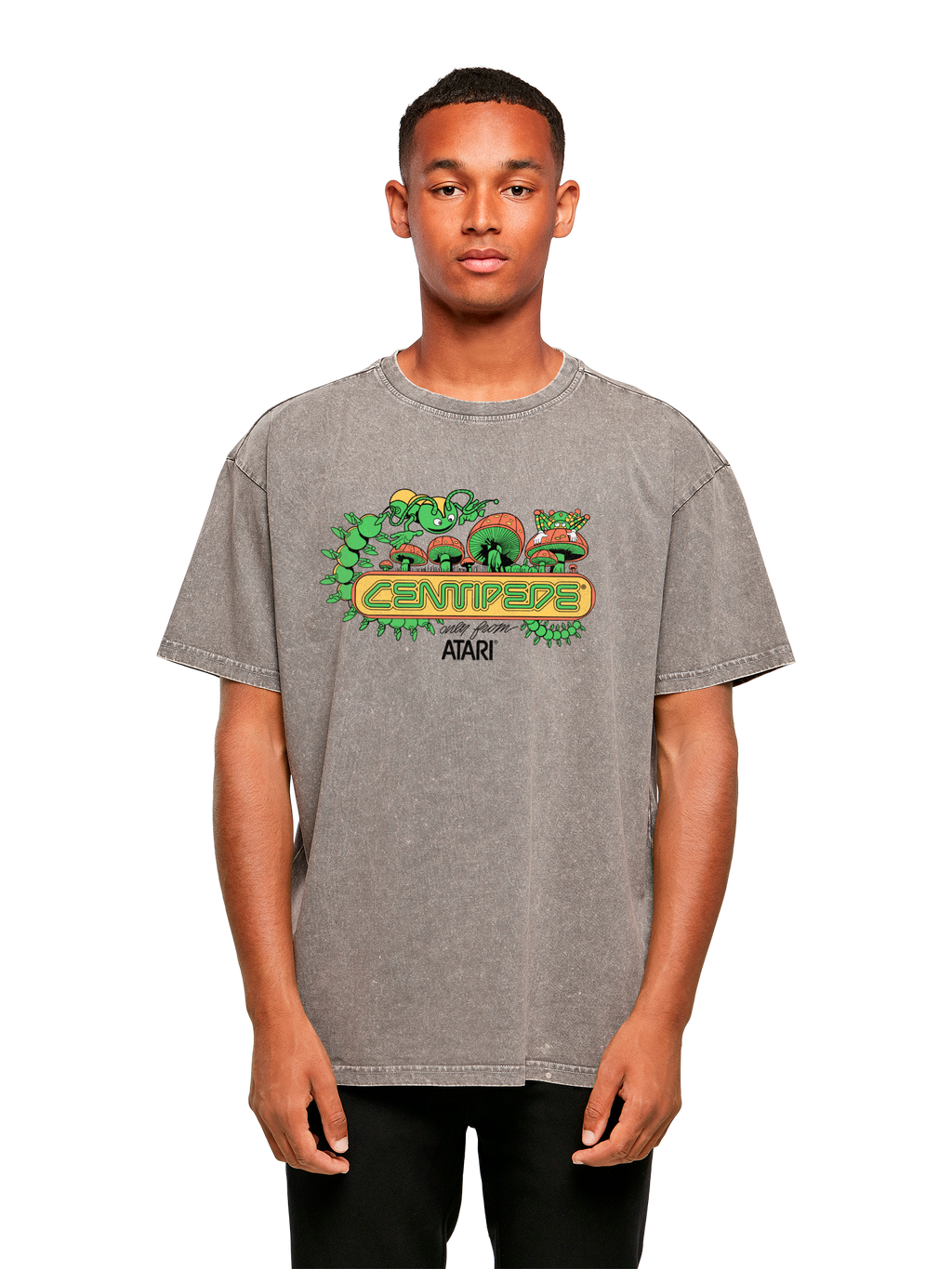 Centipede Atari Retro Gaming Art con camiseta de gran tamaño pesado de ácido
