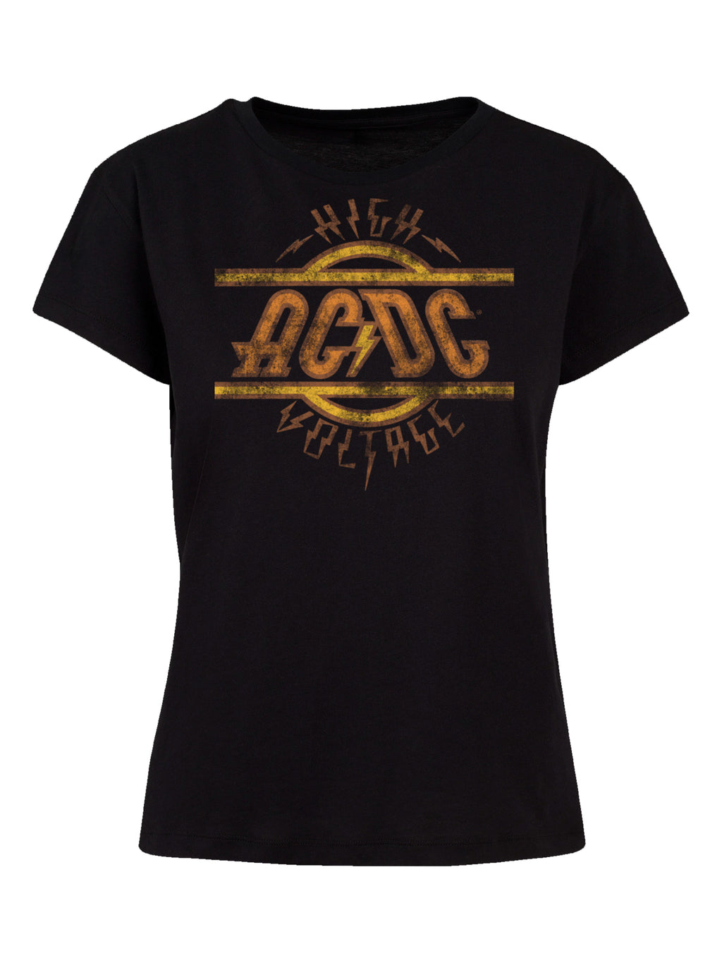 AC/DC High Voltage Logo Distressed Ladies Box T-Shirt