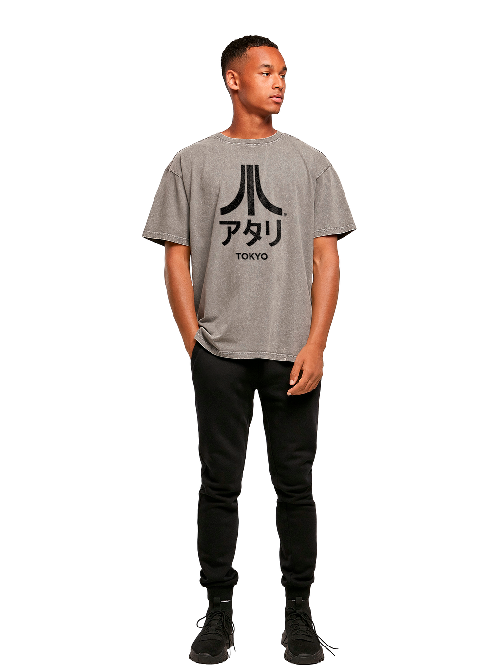 Atari Tokyo Retro Arcade Spiele Acid Washed Oversize T-Shirt