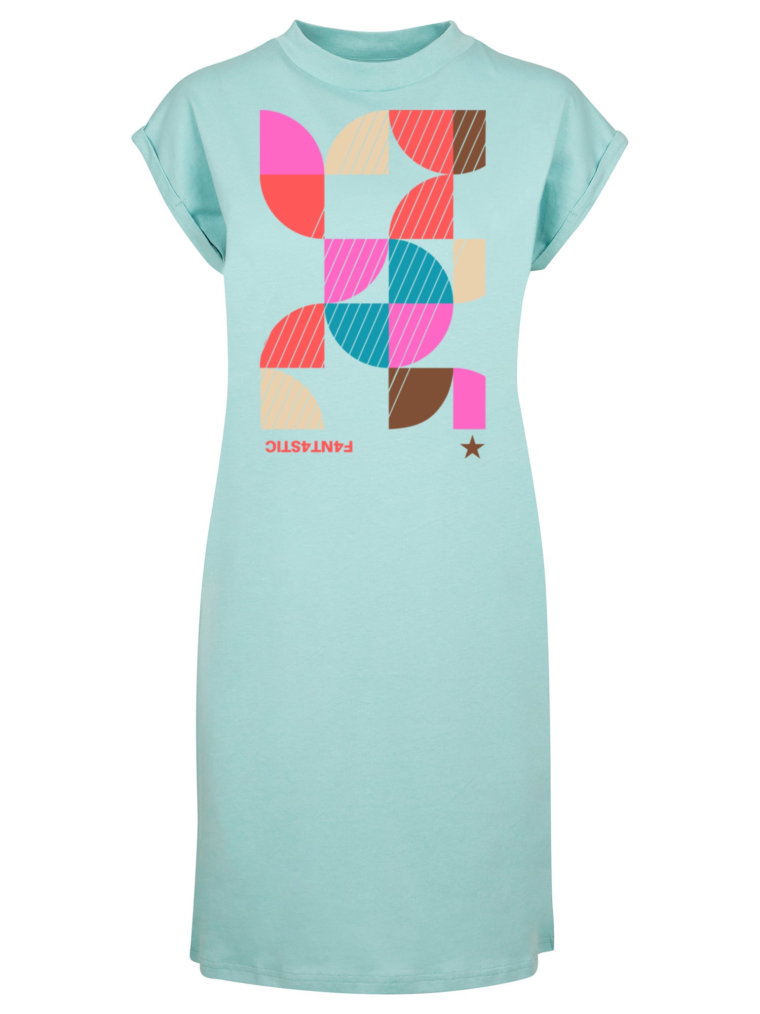 Abstrakt Damen Rollkragen T-Shirt Kleid