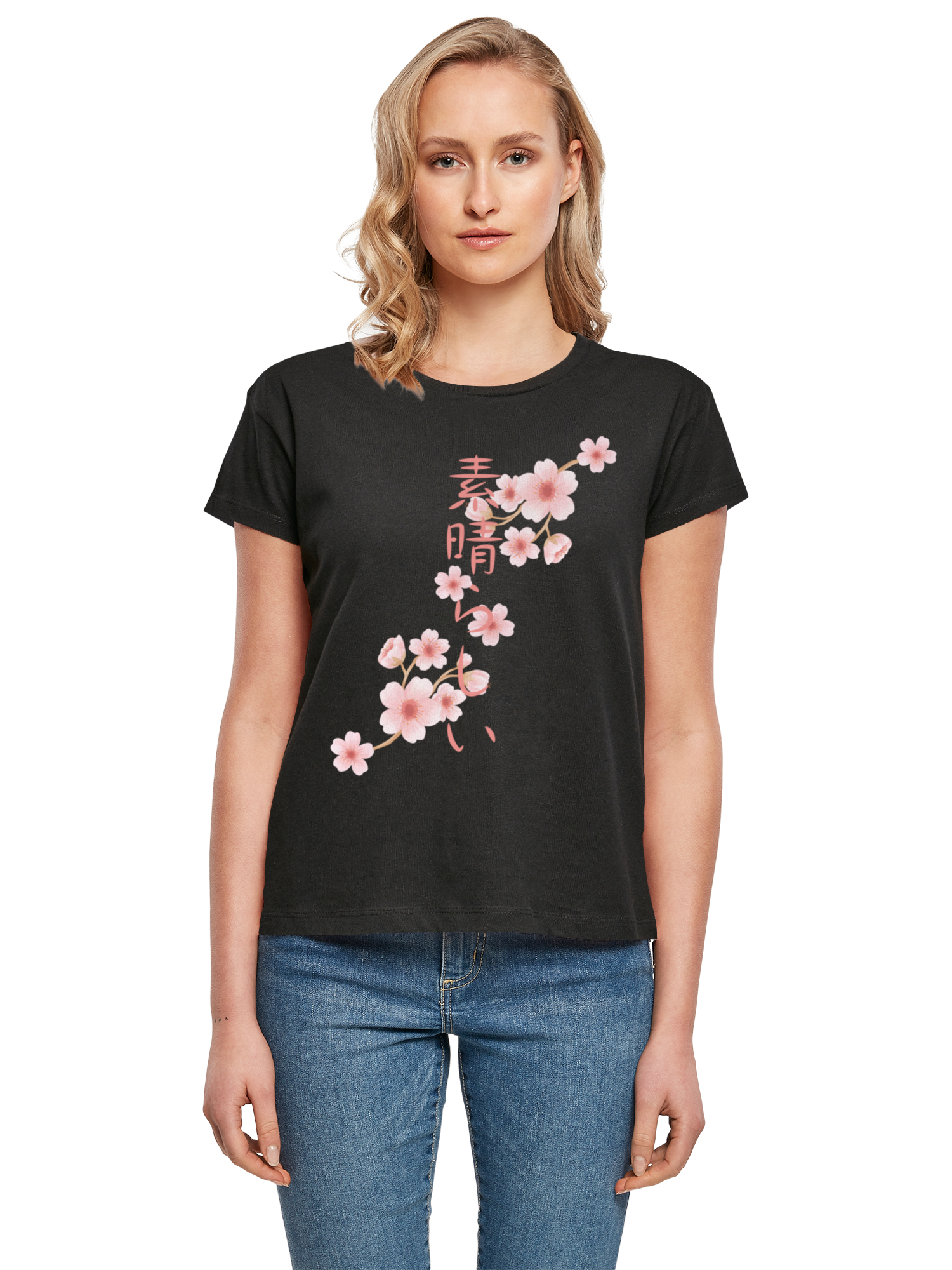 Kirschblüten Asien Damen Box T-Shirt