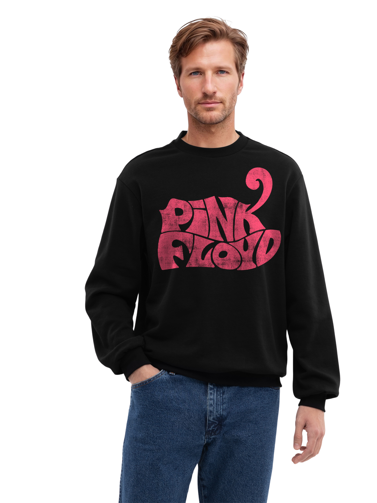 Pink Floyd Retro Logo Navy Men's Organic Sweatshirt