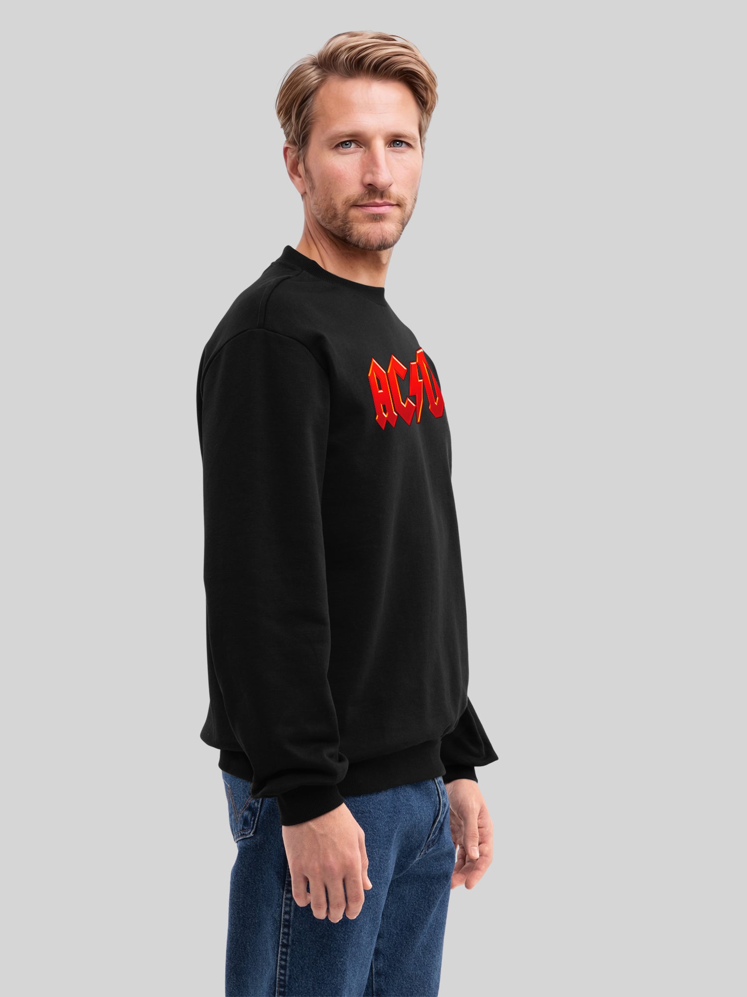 ACDC Logo rouge foncé avec de vraies blancs | Pull régulier pour hommes