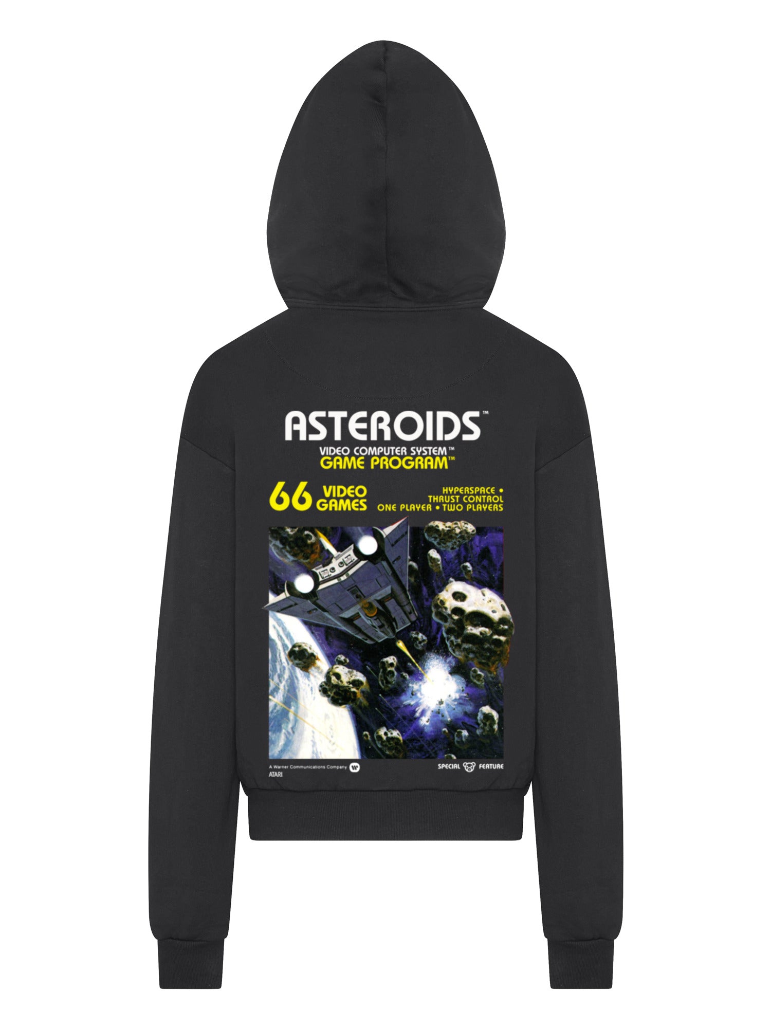 ATARI GAMES LOGO WHITE RETRO GAMING HORIZONTAL ET ASTARI ASTEROIDS COUVERTURE À SWEURS HOODY