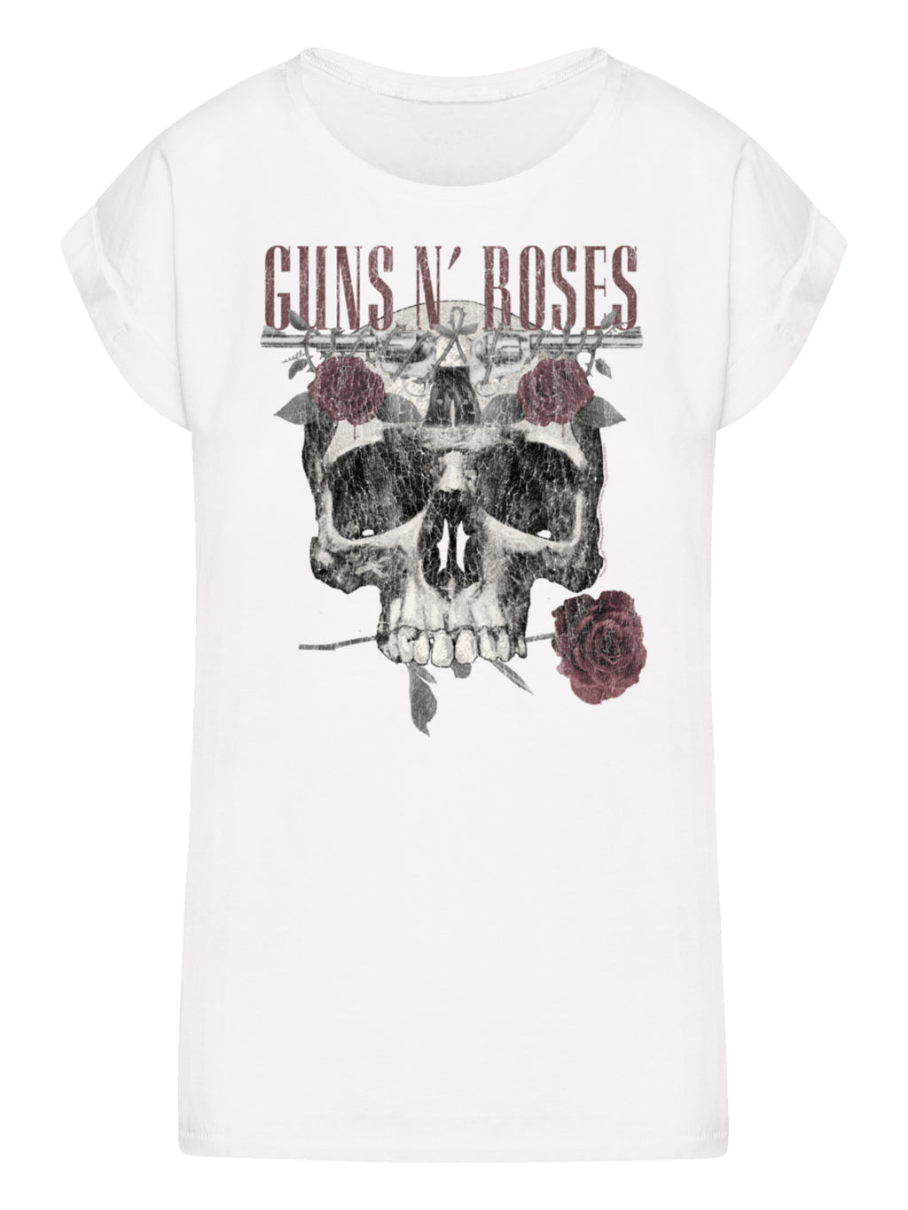 Guns N' Roses Damen T-Shirt mit Rosen-Totenkopf