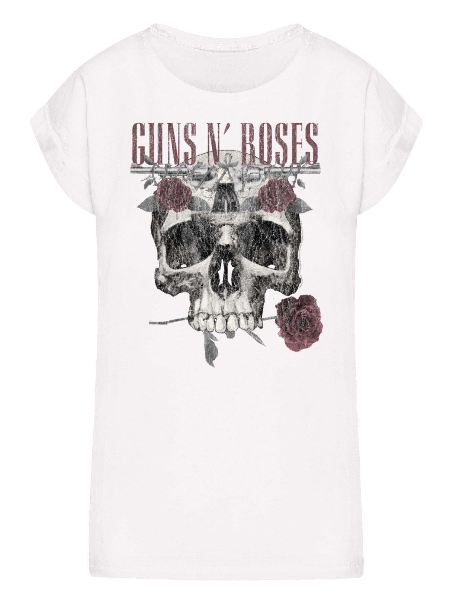 Guns N' Roses Damen T-Shirt mit Rosen-Totenkopf