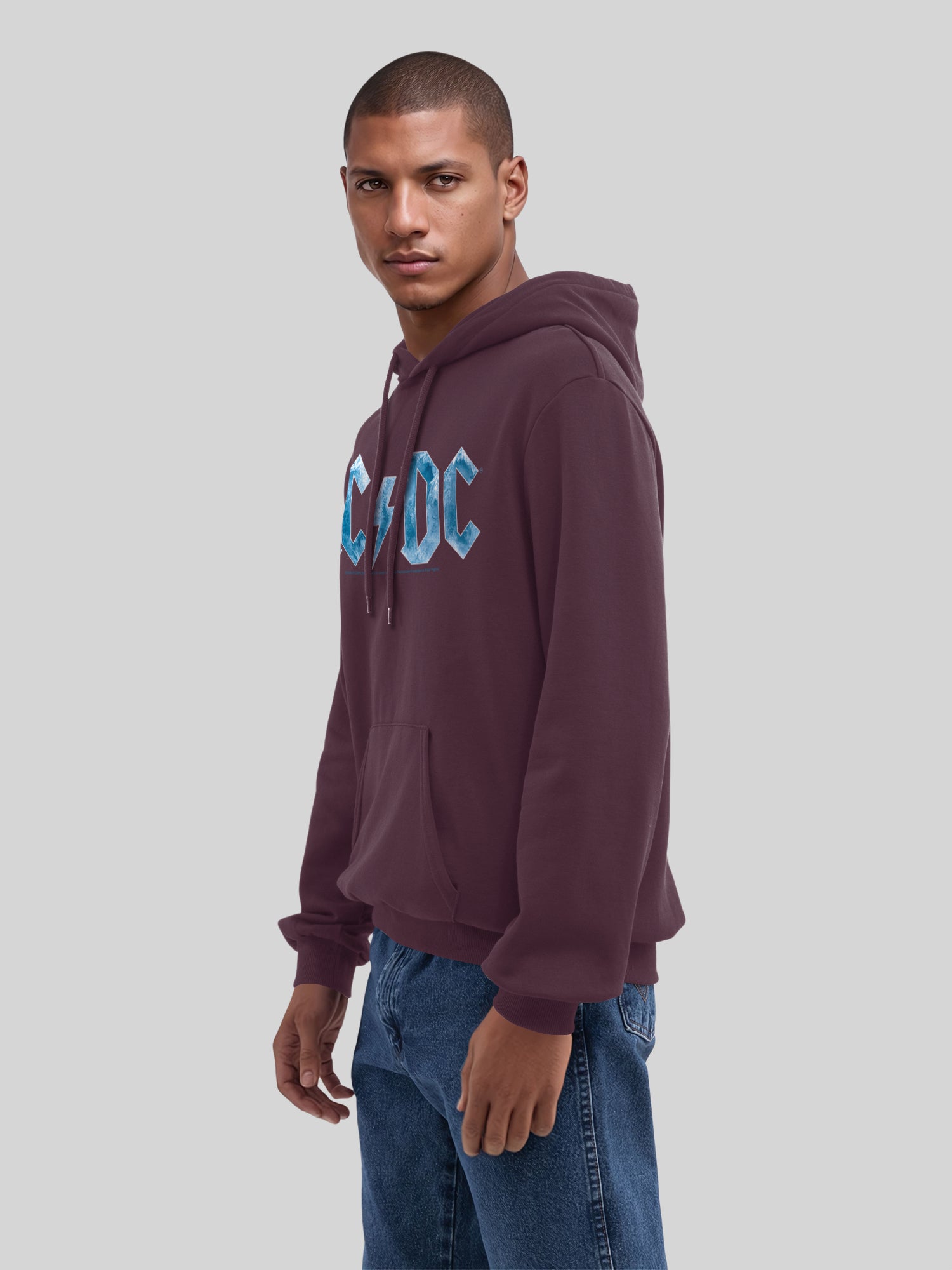 ACDC Blue Ice Logo avec True Blanks | Hoodie régulier pour hommes