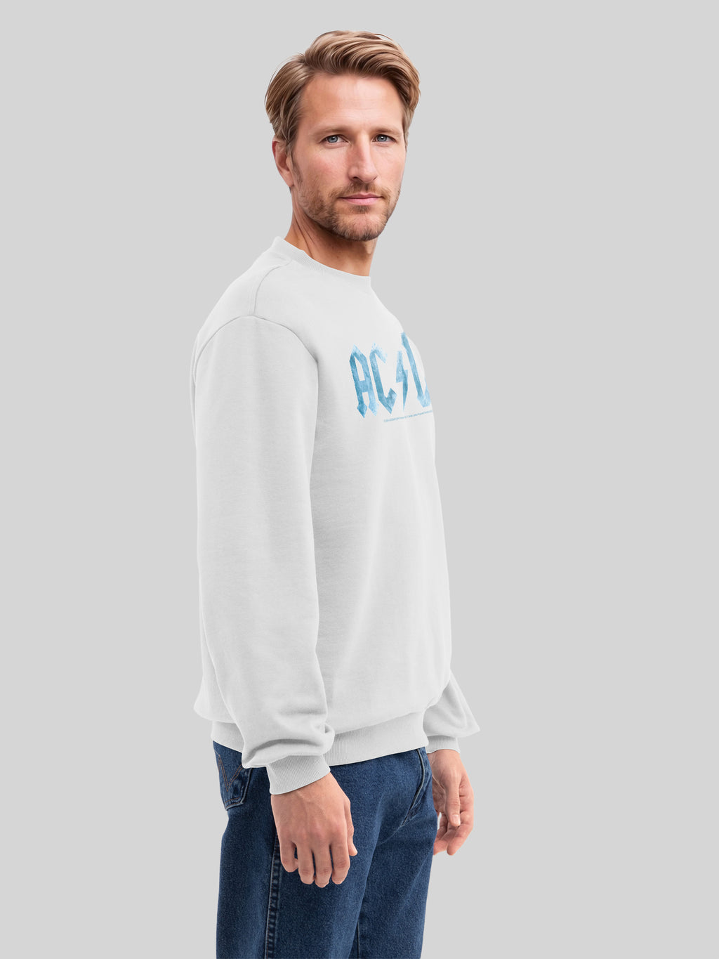 ACDC Blue Ice Logo avec True Blanks | Pull régulier pour hommes
