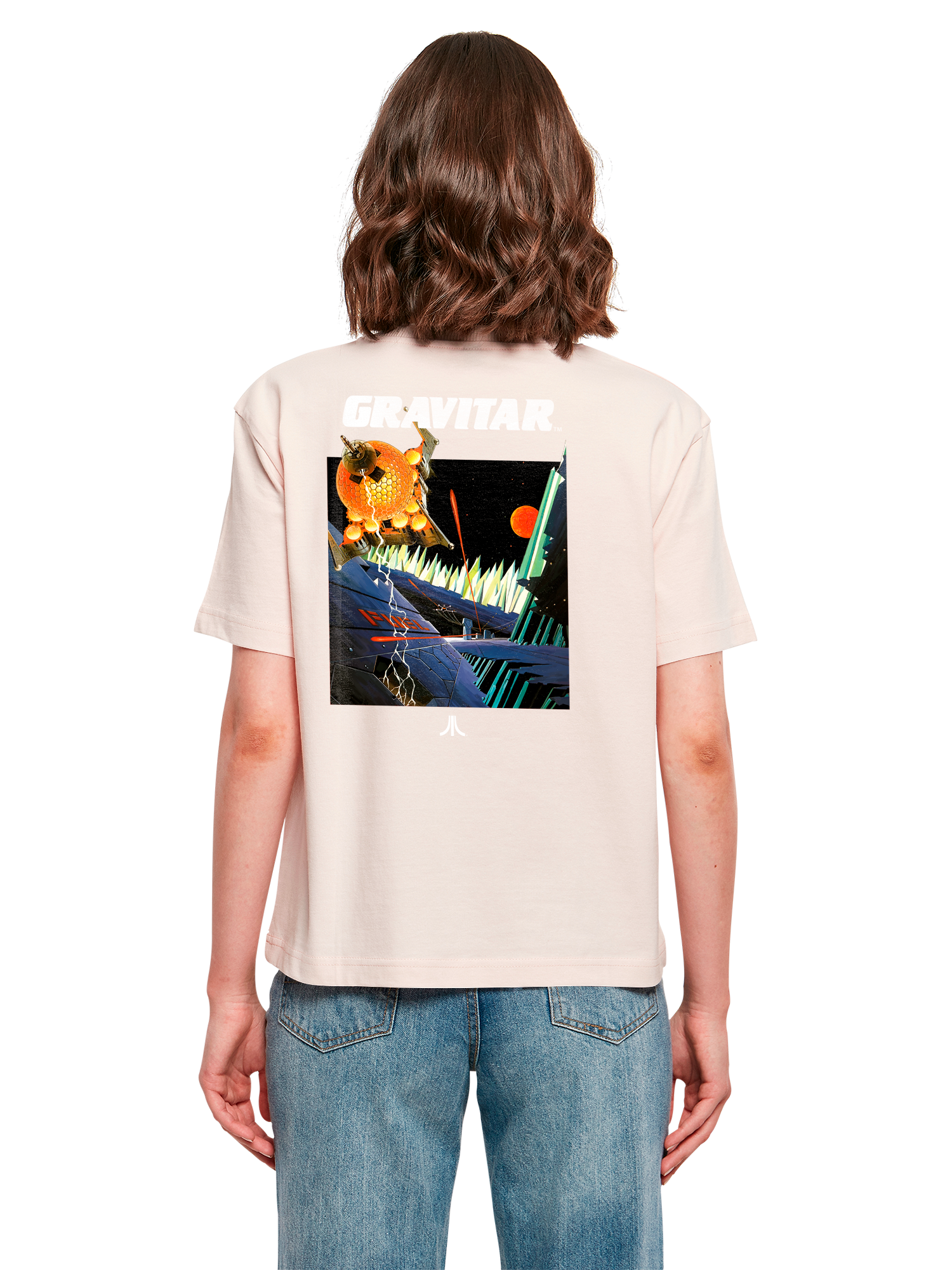 Atari Games Logo Retro Gaming Horizontal und Atari Gravitar Box Cover Damen Alltags-T-Shirt