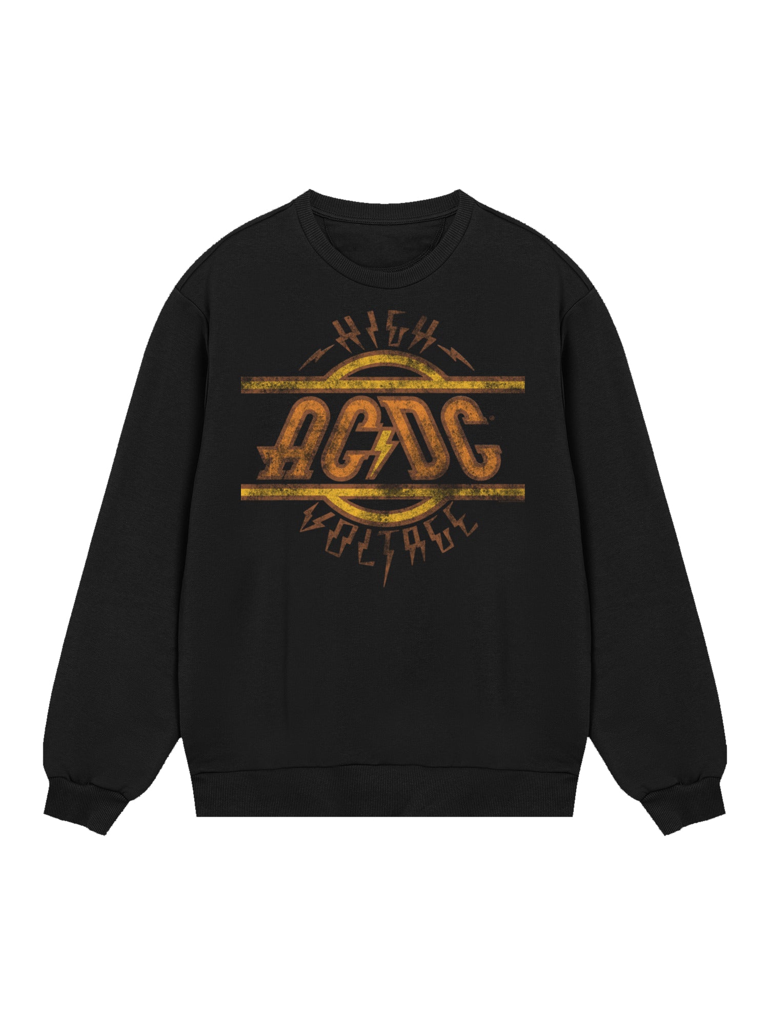 AC/DC High Voltage Logo Distressed Men's Organic Sweatshirt