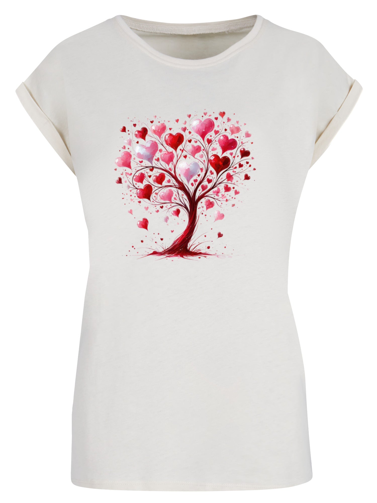 Heart Tree Weracolor Damas Camiseta de hombro extendido