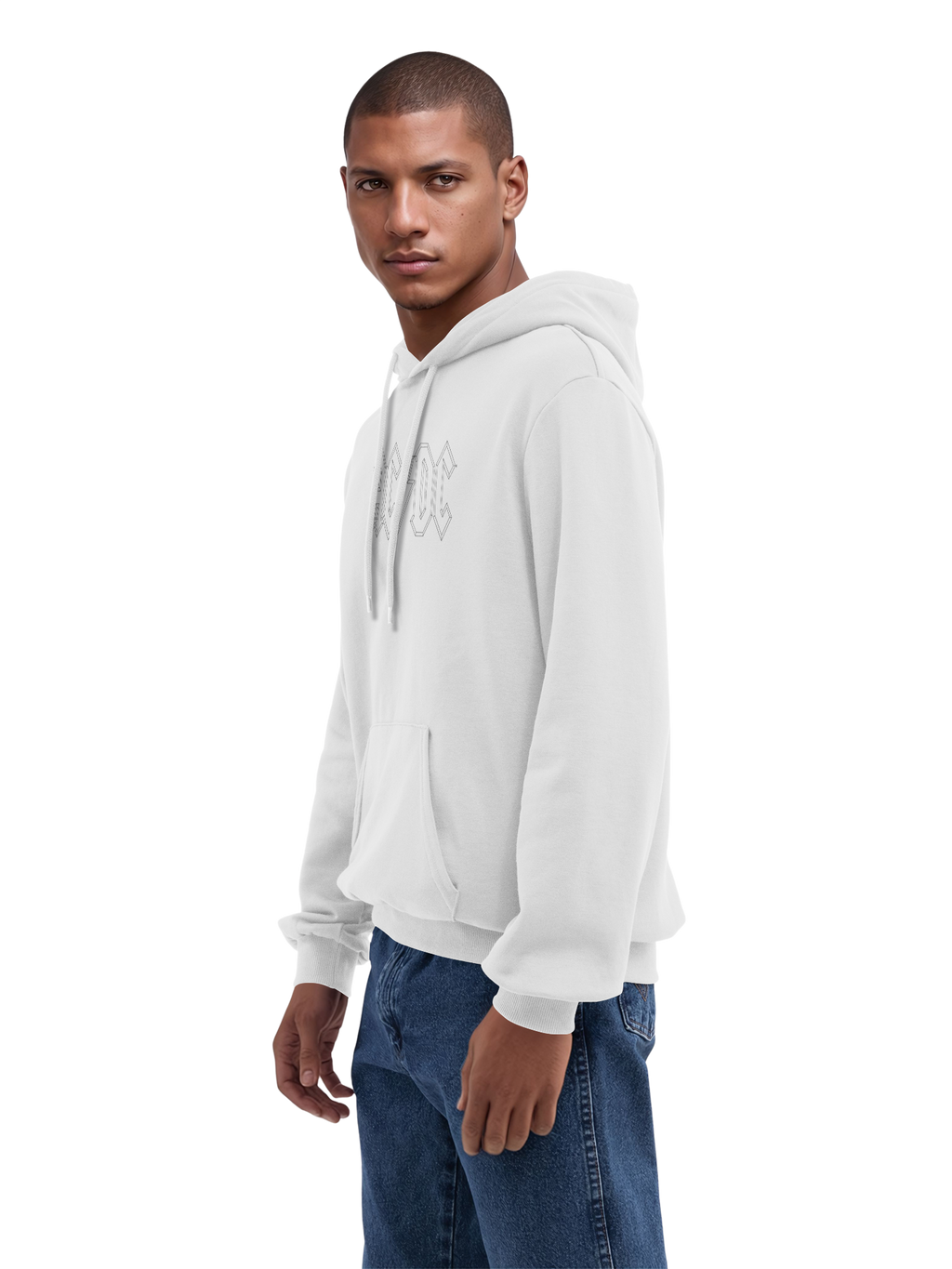 AC/DC Black Outline Logo Organic Hoodie