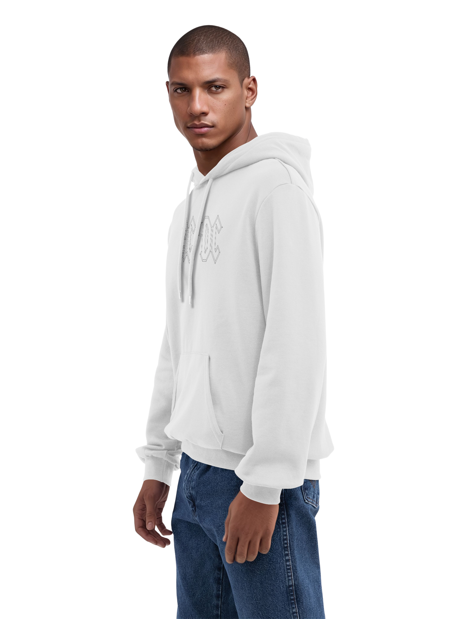 AC/DC Black Outline Logo Organic Hoodie