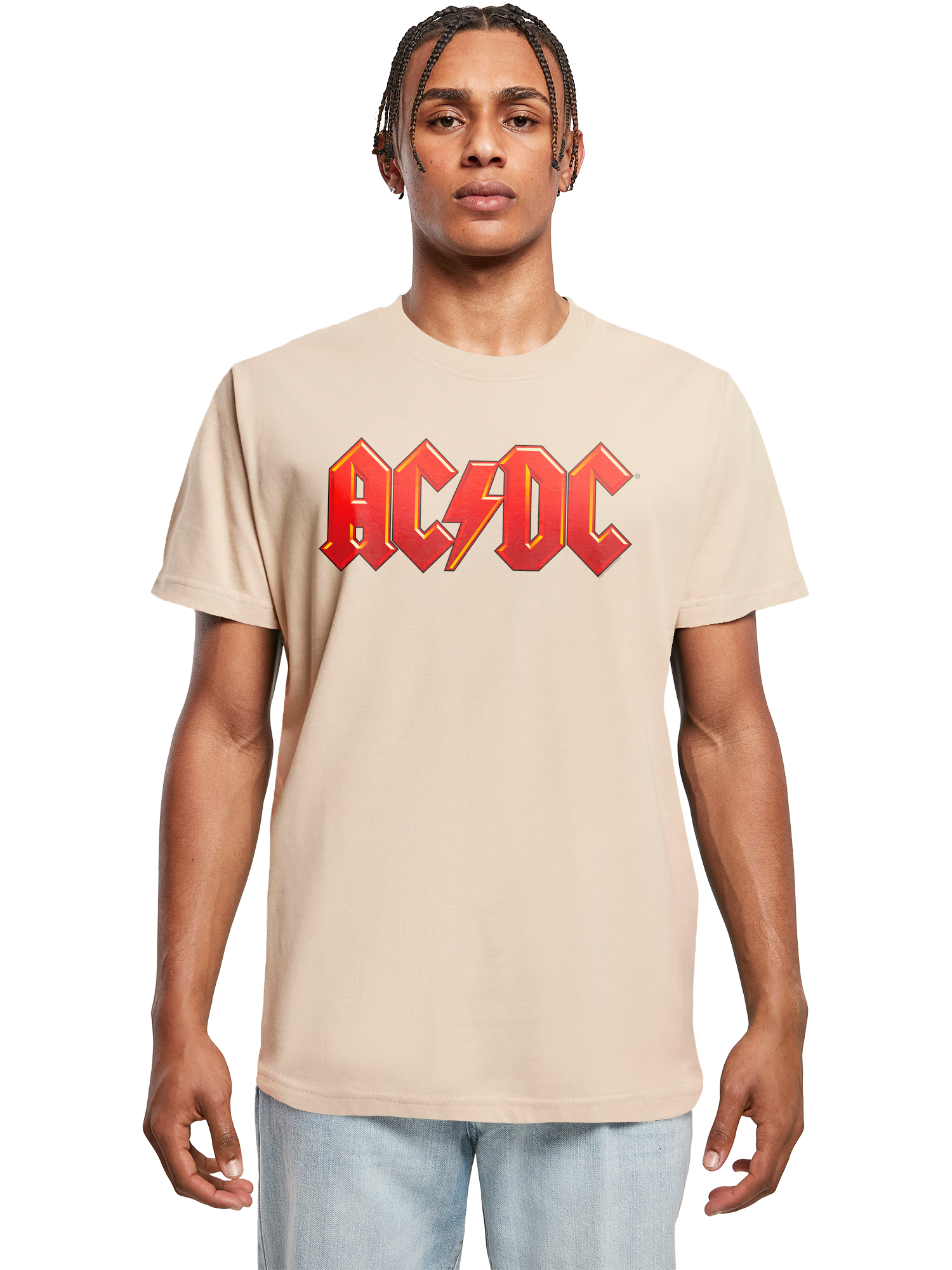 ACDC Logo rouge foncé avec T-shirt Round Cou