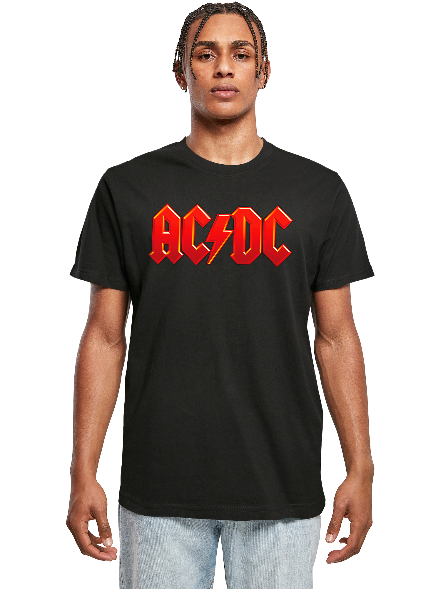 ACDC Logo rouge foncé avec T-shirt Round Cou