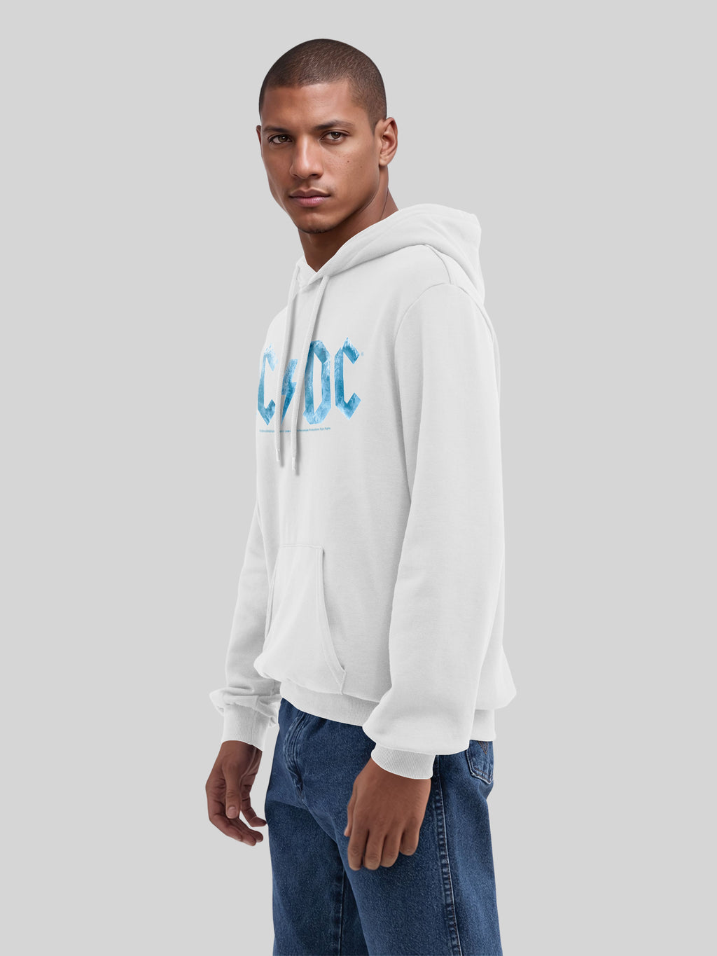 ACDC Blue Ice Logo avec True Blanks | Hoodie régulier pour hommes