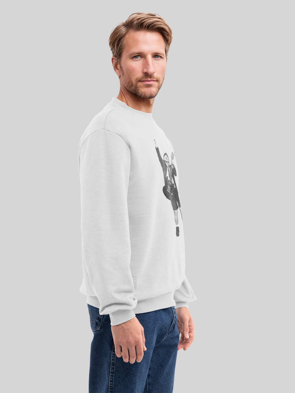 ACDC Angus Young cortado con blancos verdaderos | Suéter regular para hombres