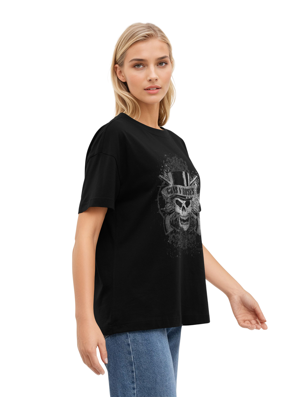 Guns N' Roses Faded Skull Oversized T-Shirt