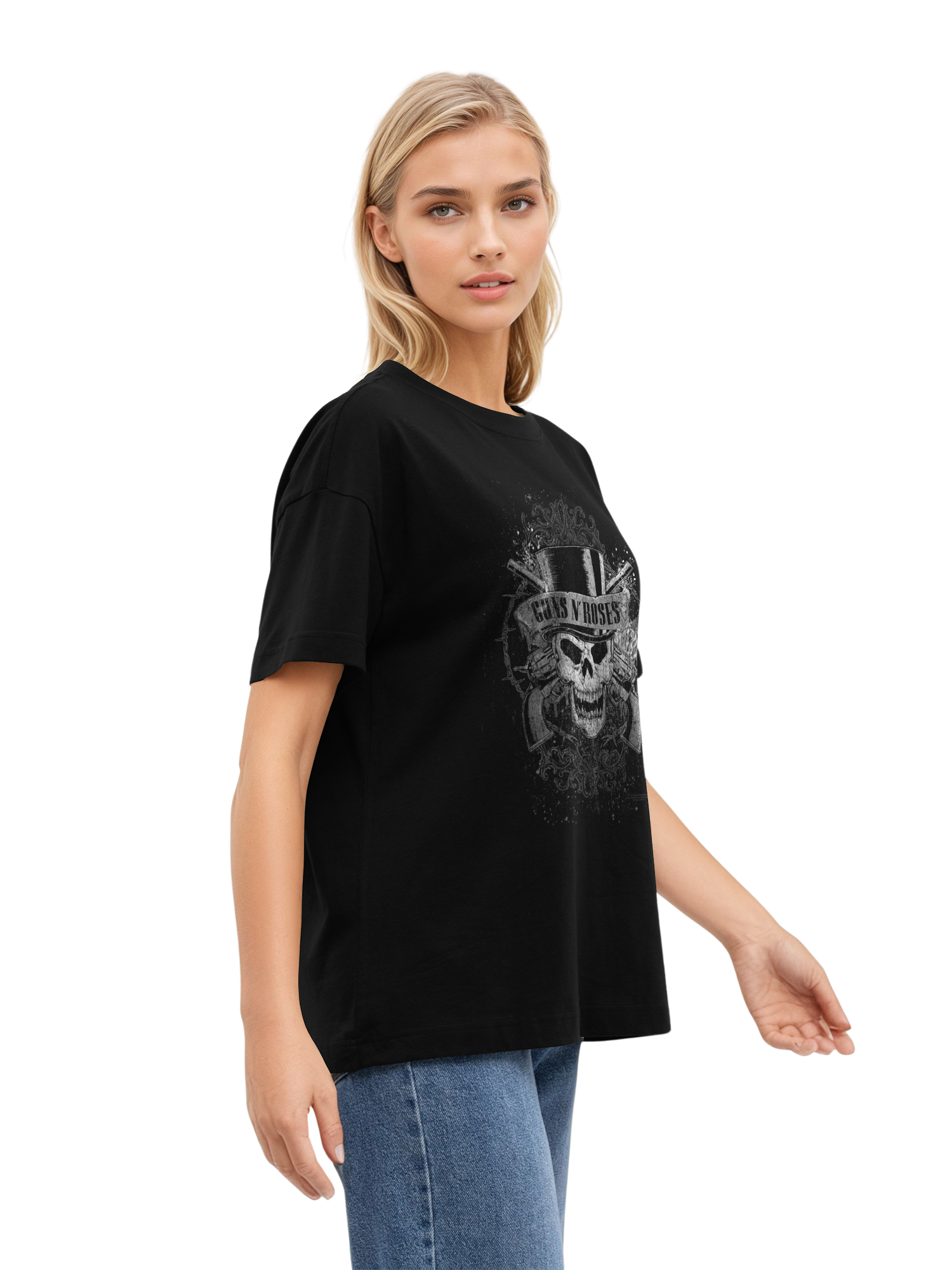 Guns N' Roses Faded Skull Oversized T-Shirt