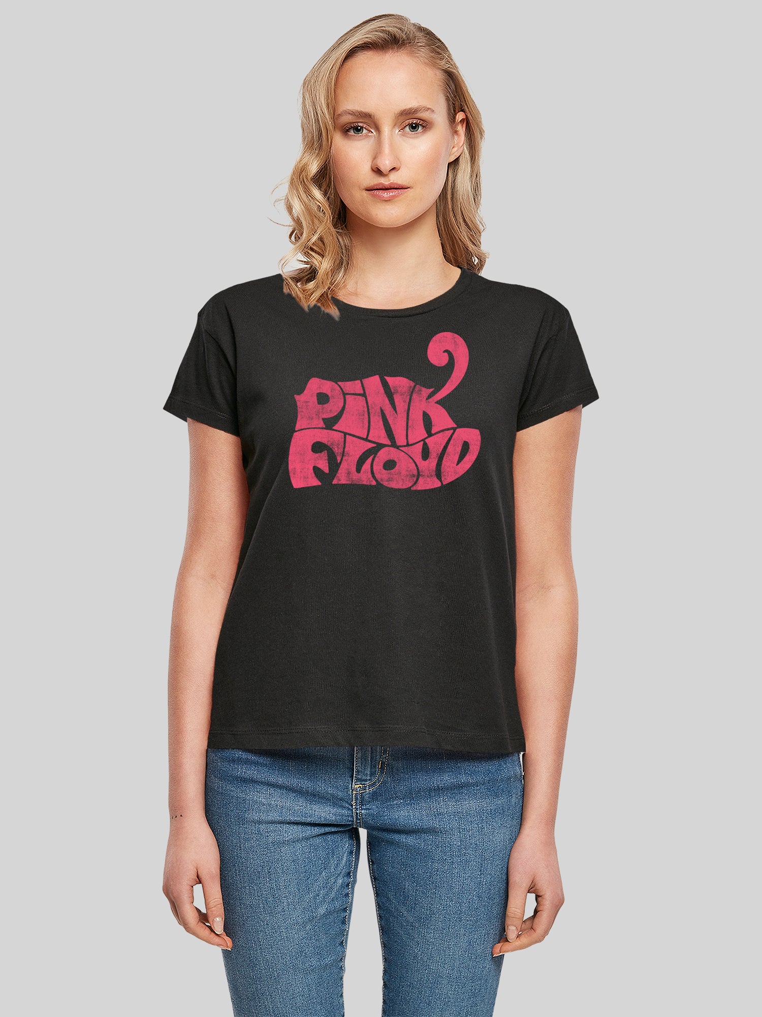Pink Floyd Retro Logo Navy Ladies Box T-Shirt
