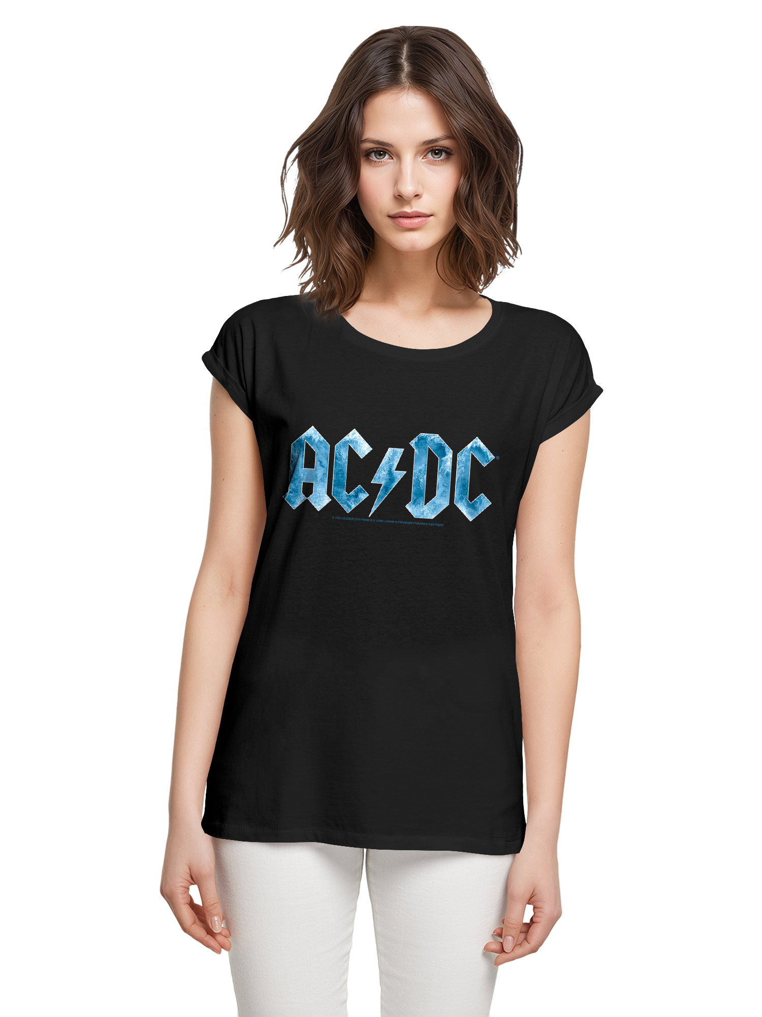 ACDC Blue Ice Logo Mesdames Tee étendu à l'épaule