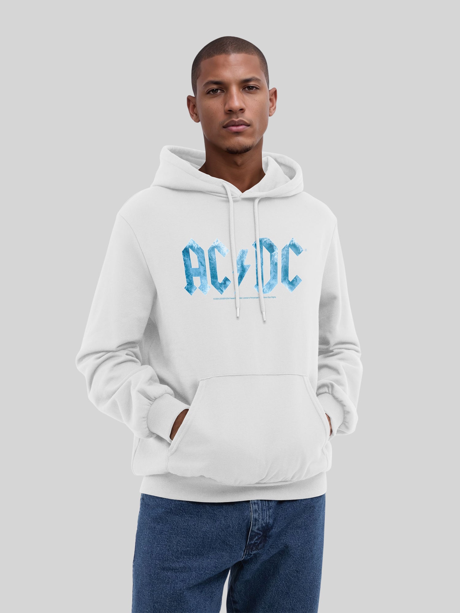 ACDC Blue Ice Logo avec True Blanks | Hoodie régulier pour hommes