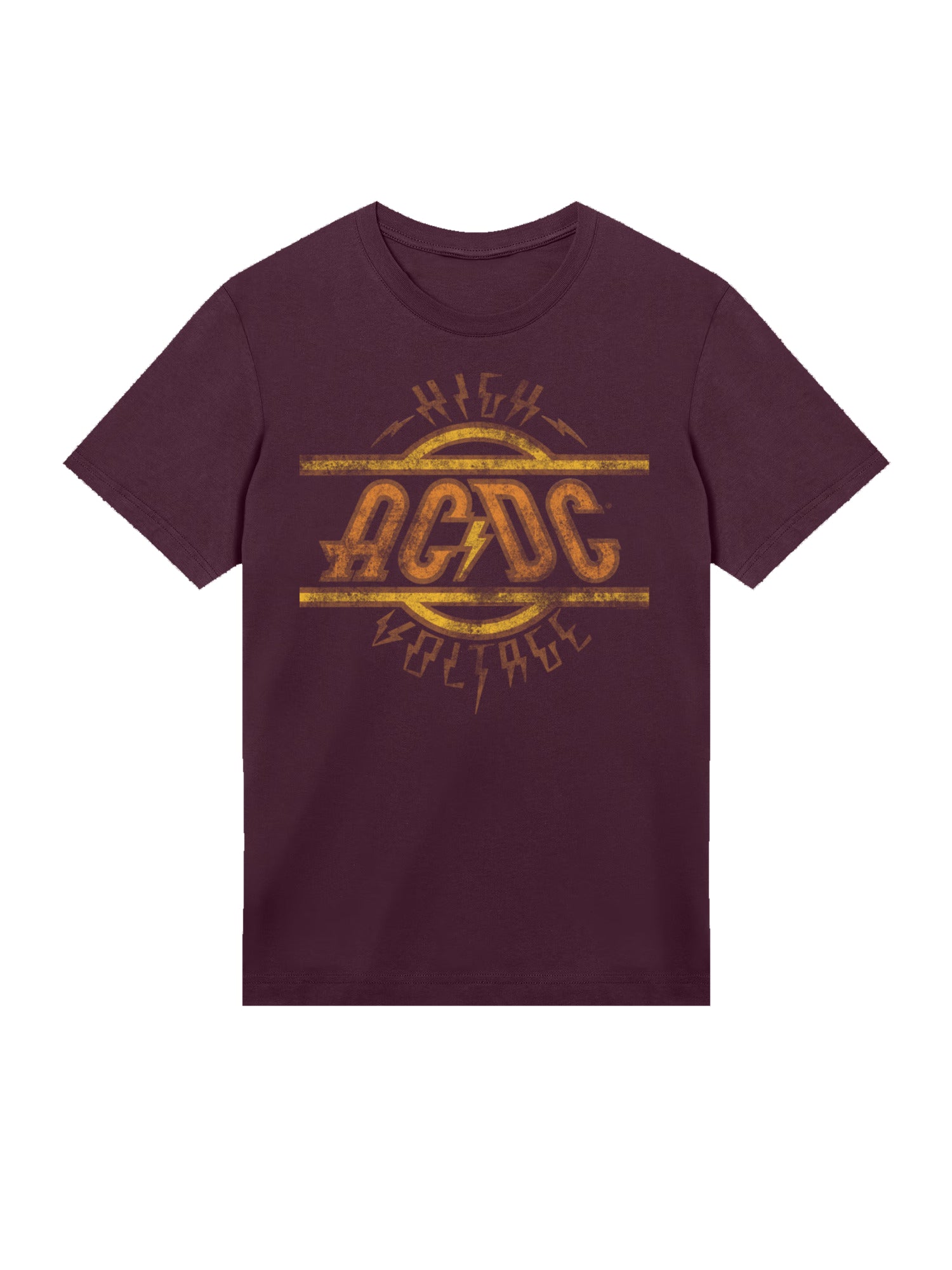 AC/DC High Voltage Logo Distressed Men's Organic T-Shirt