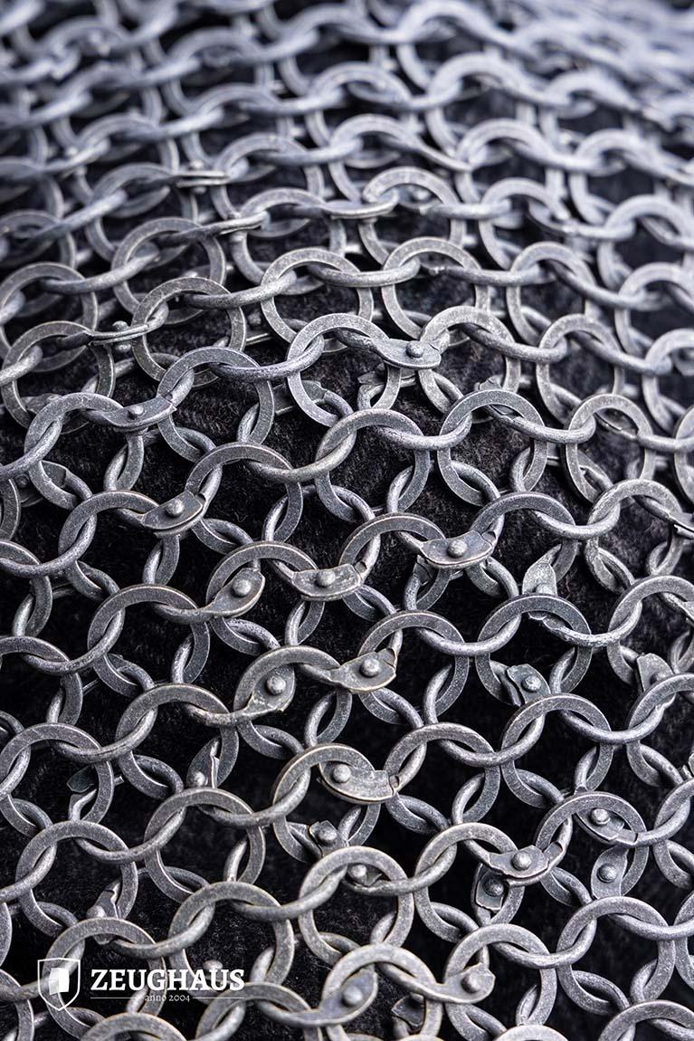 Chainmail Hauberk With Front Buckles Roundring Riveted 10mm Aluminium