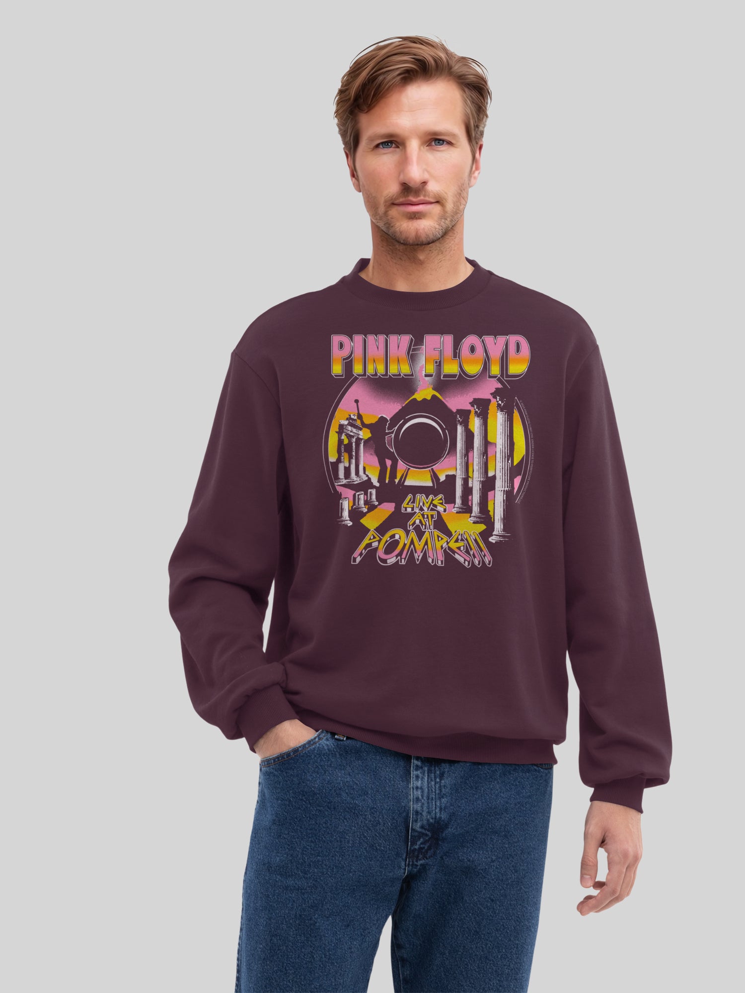 Pink Floyd Live At Pompeii Volcano Men's Organic Sweatshirt