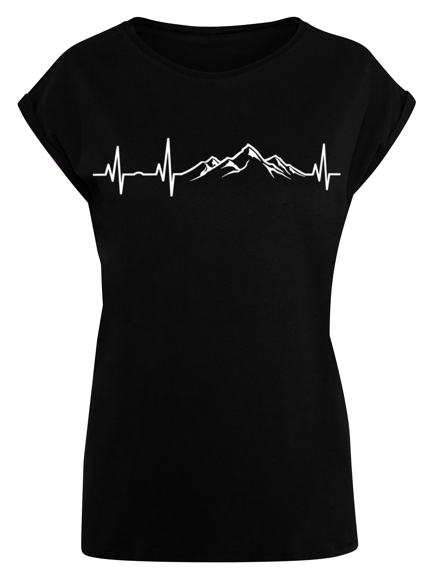T-shirt pour dames de rythme cardiaque de montagne
