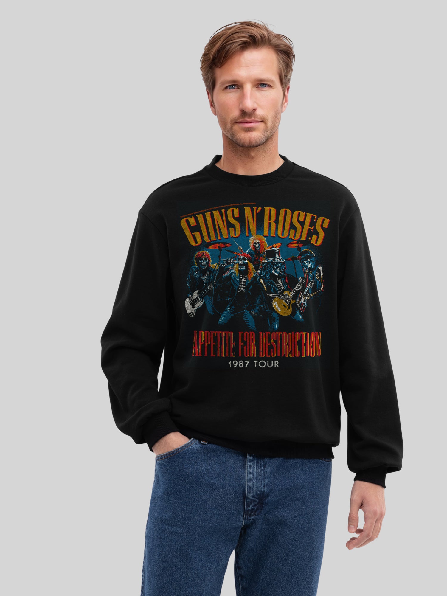 Guns N 'Roses 1987 Tour Vintage Concert Concert CONTTER | Suéter regular para hombres