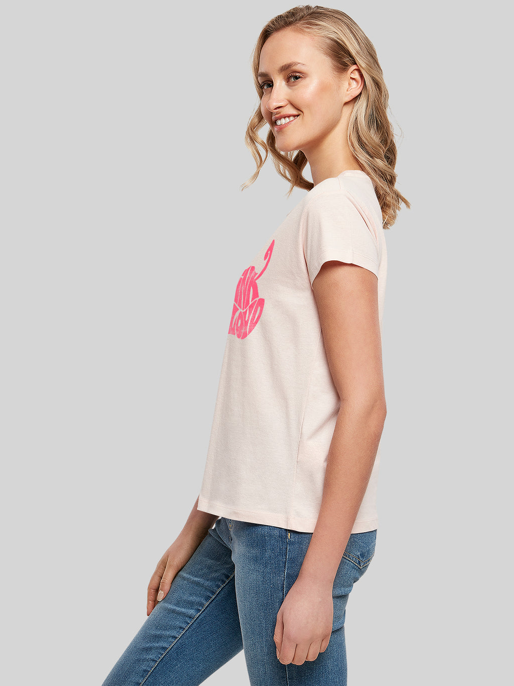 Pink Floyd Retro Logo Navy Ladies Box T-Shirt