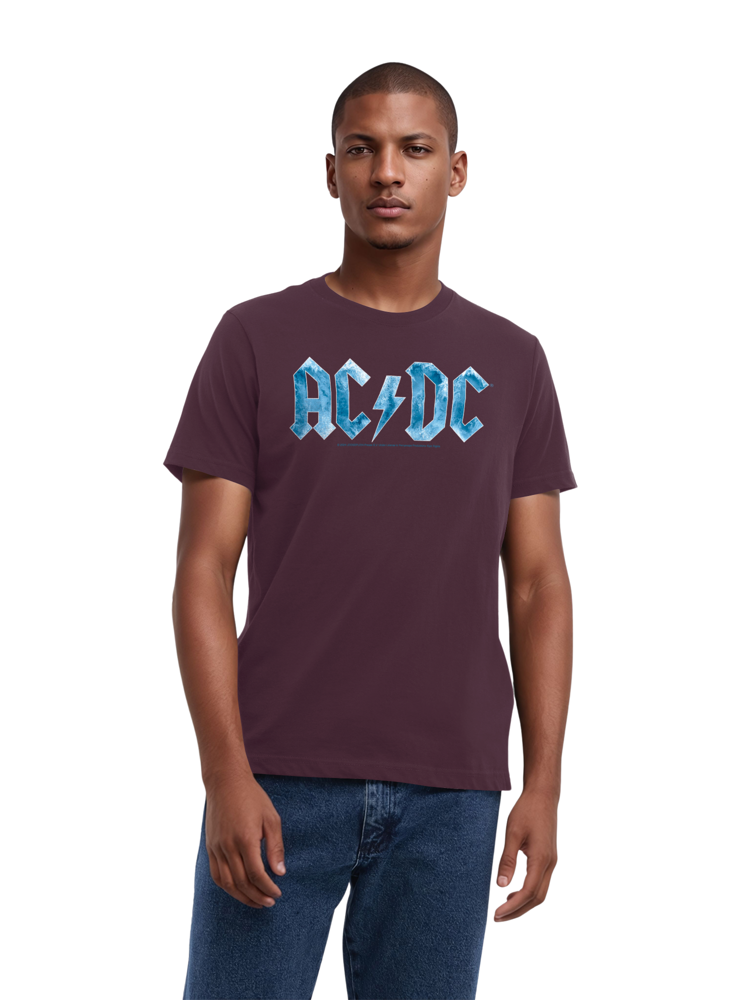 ACDC Herren T-Shirt mit blauem Eis-Logo