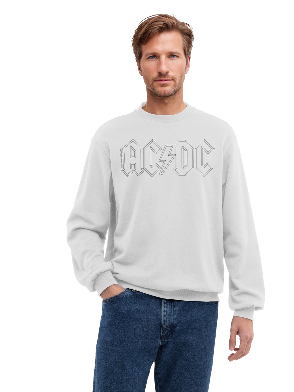 AC/DC Black Outline Logo Organic Sweatshirt