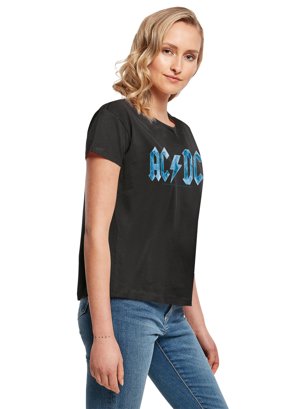 ACDC Blue Ice Logo with Ladies Box Tee