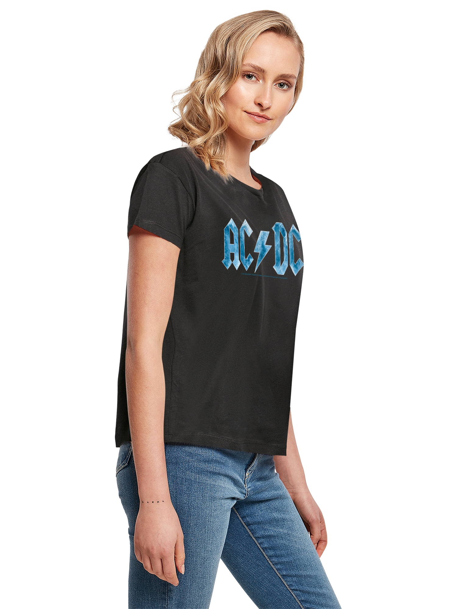 ACDC Blue Ice Logo avec des dames TEE