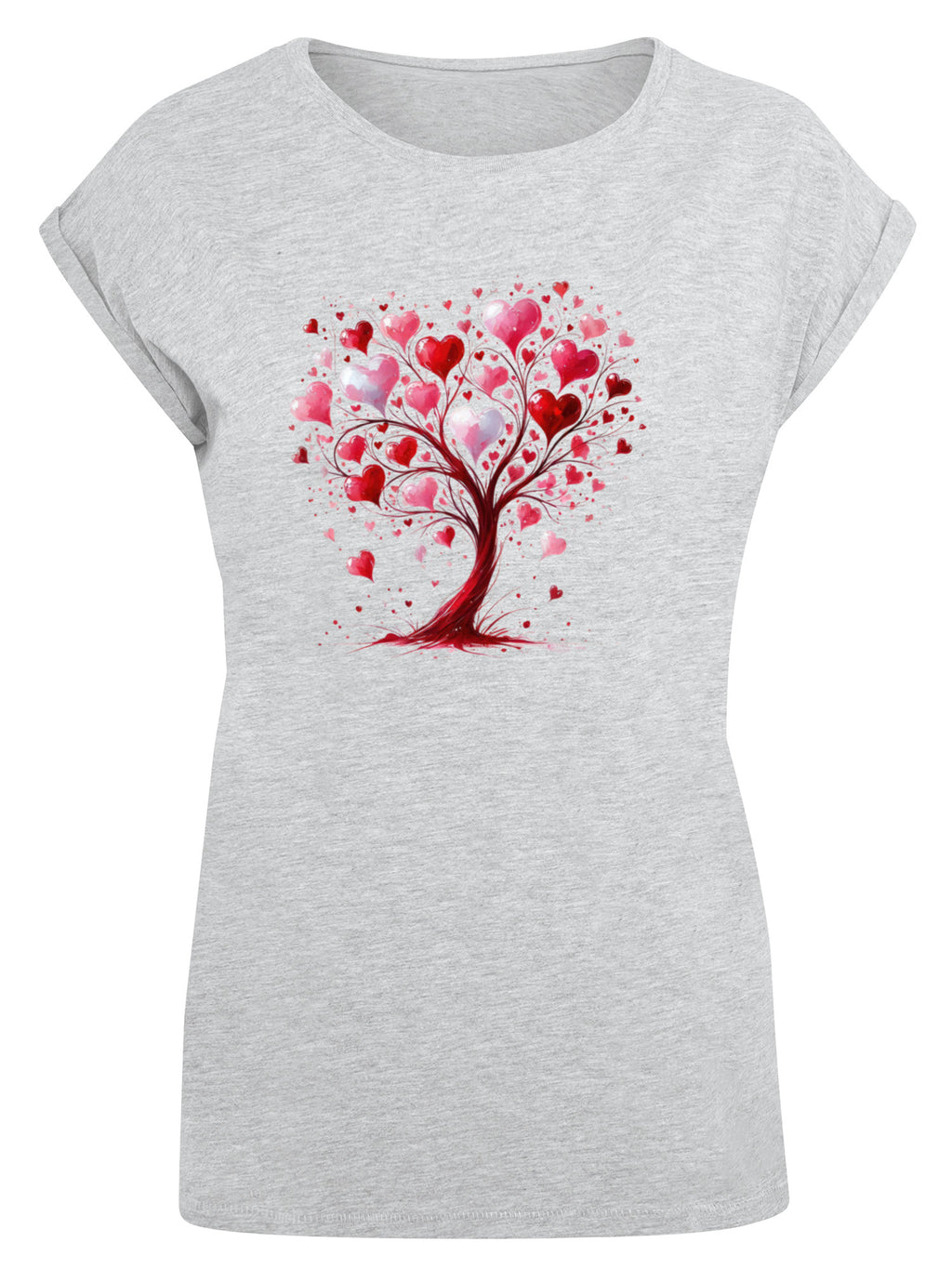 Heart Tree Weracolor Damas Camiseta de hombro extendido