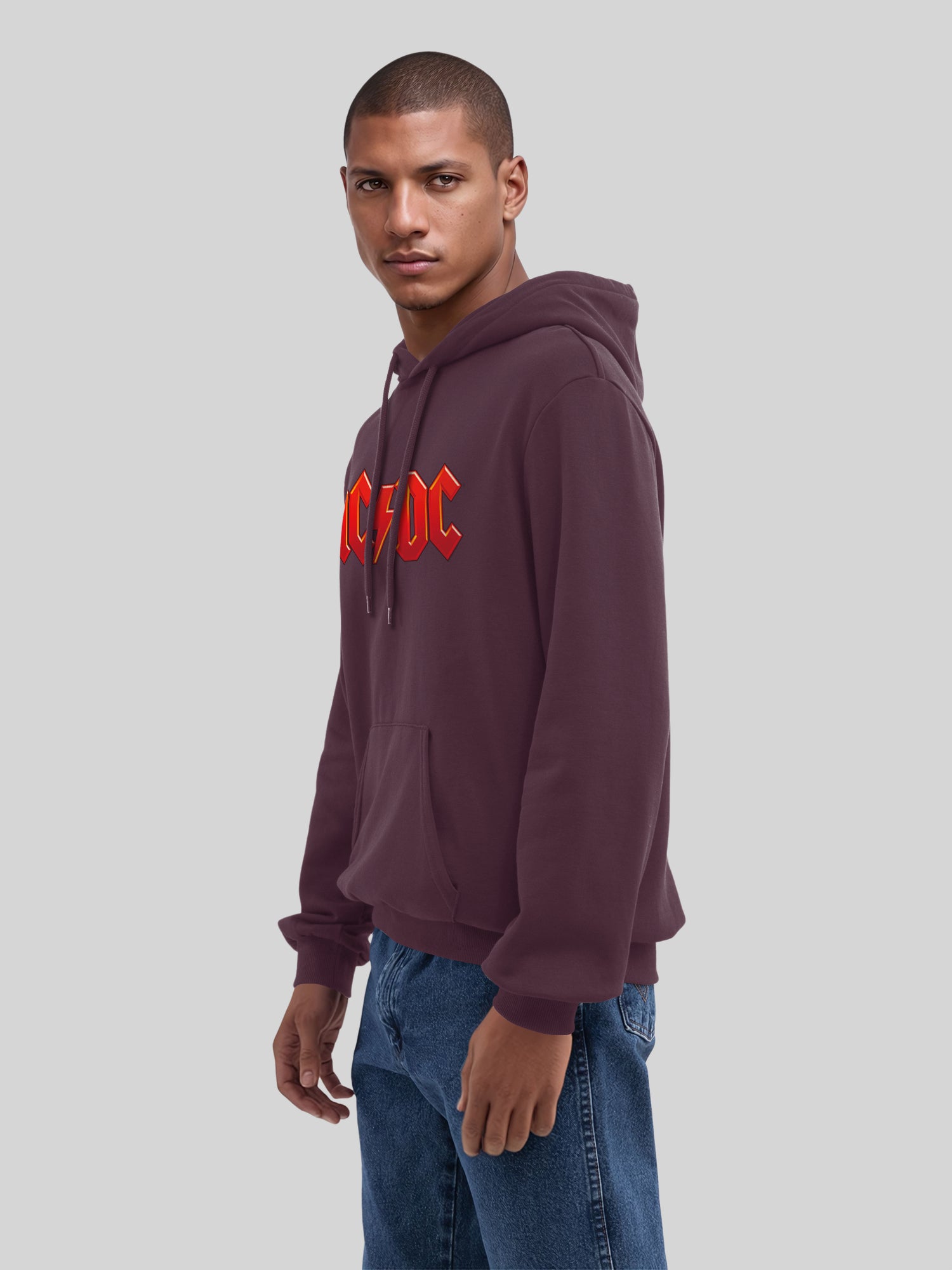 ACDC Dark Red Logo with True Blanks | Mens Regular Hoodie