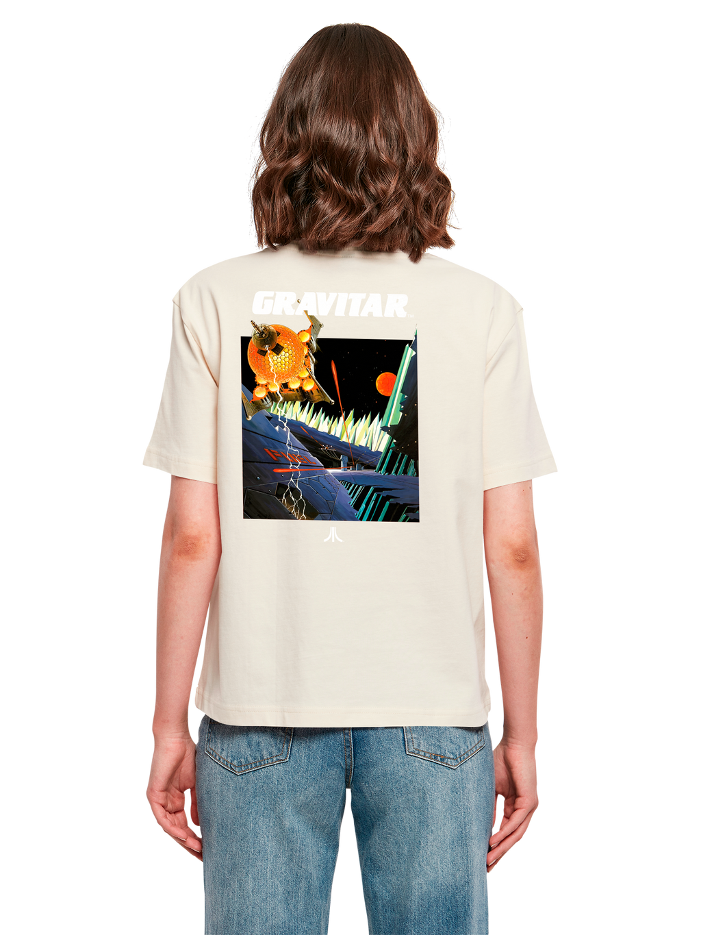 Atari Games Logo Retro Gaming Horizontal und Atari Gravitar Box Cover Damen Alltags-T-Shirt