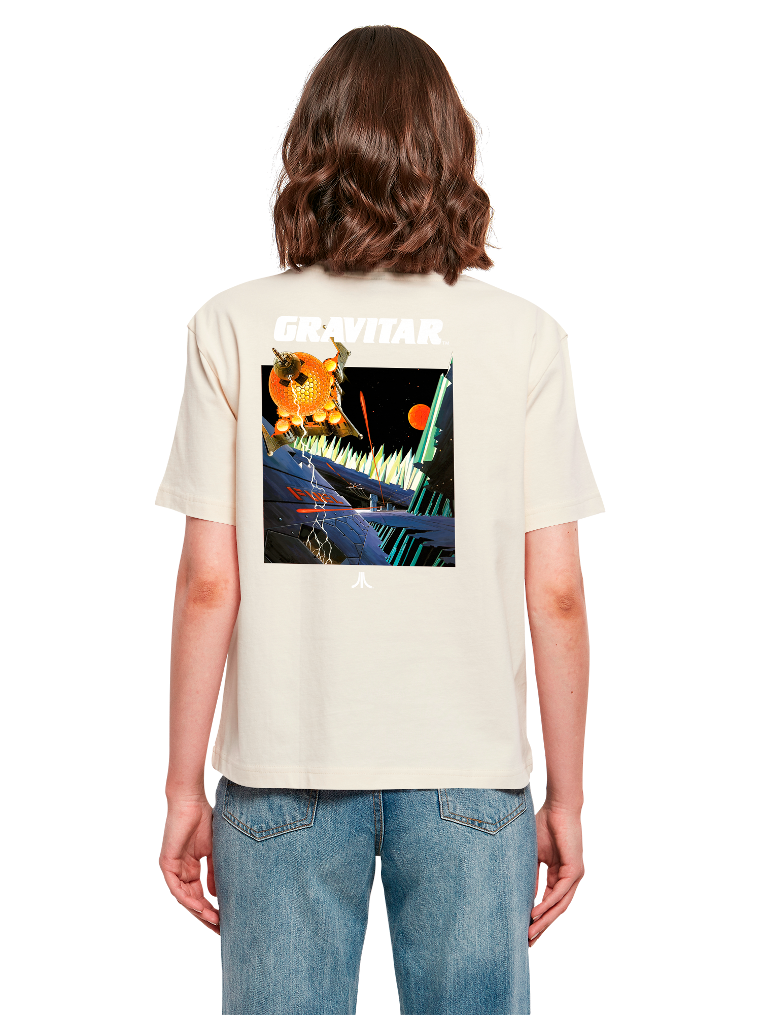 Atari Games Logo Retro Gaming Horizontal und Atari Gravitar Box Cover Damen Alltags-T-Shirt