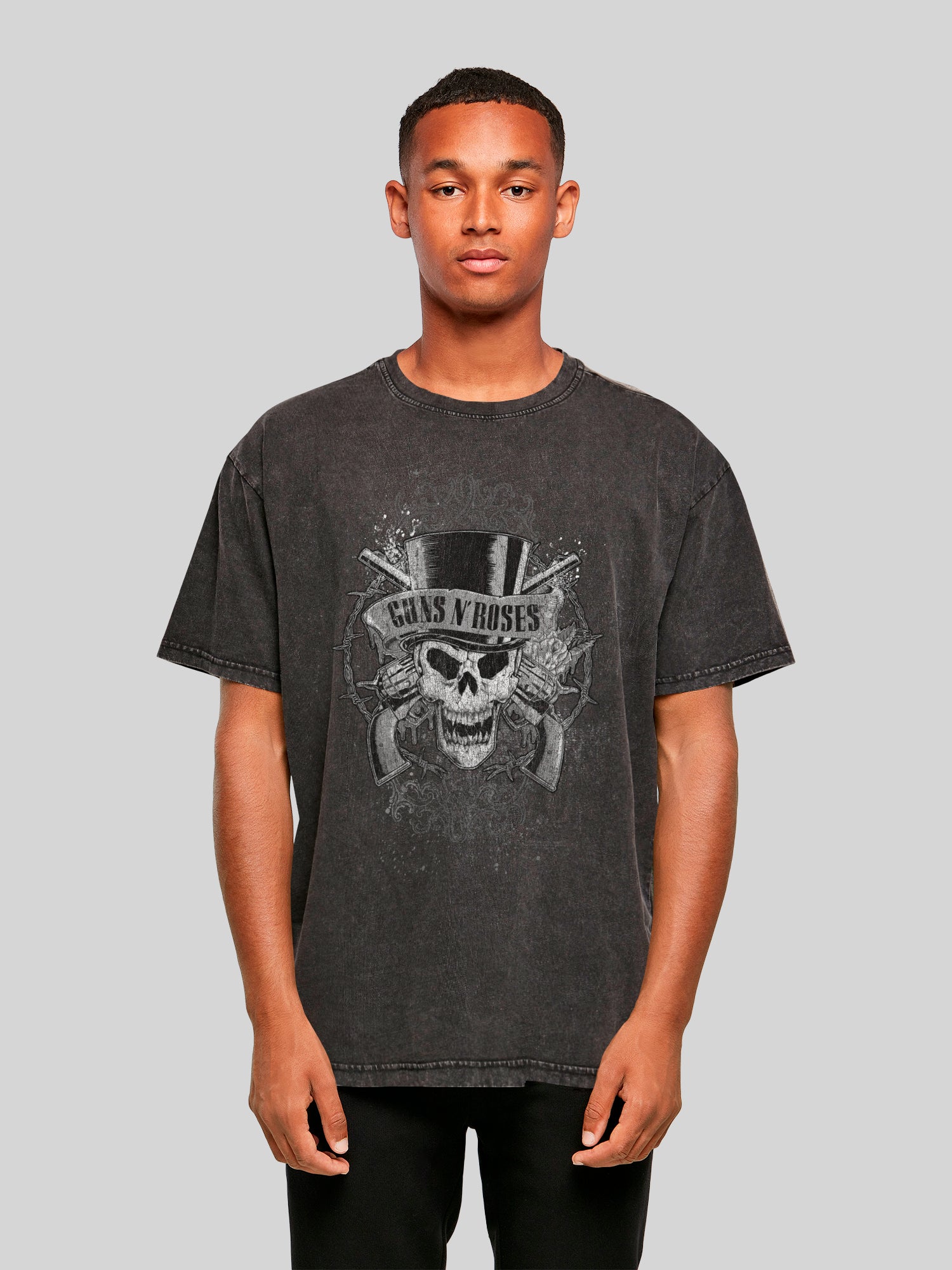 Guns N' Roses Faded Skull Heavy Oversized T-Shirt